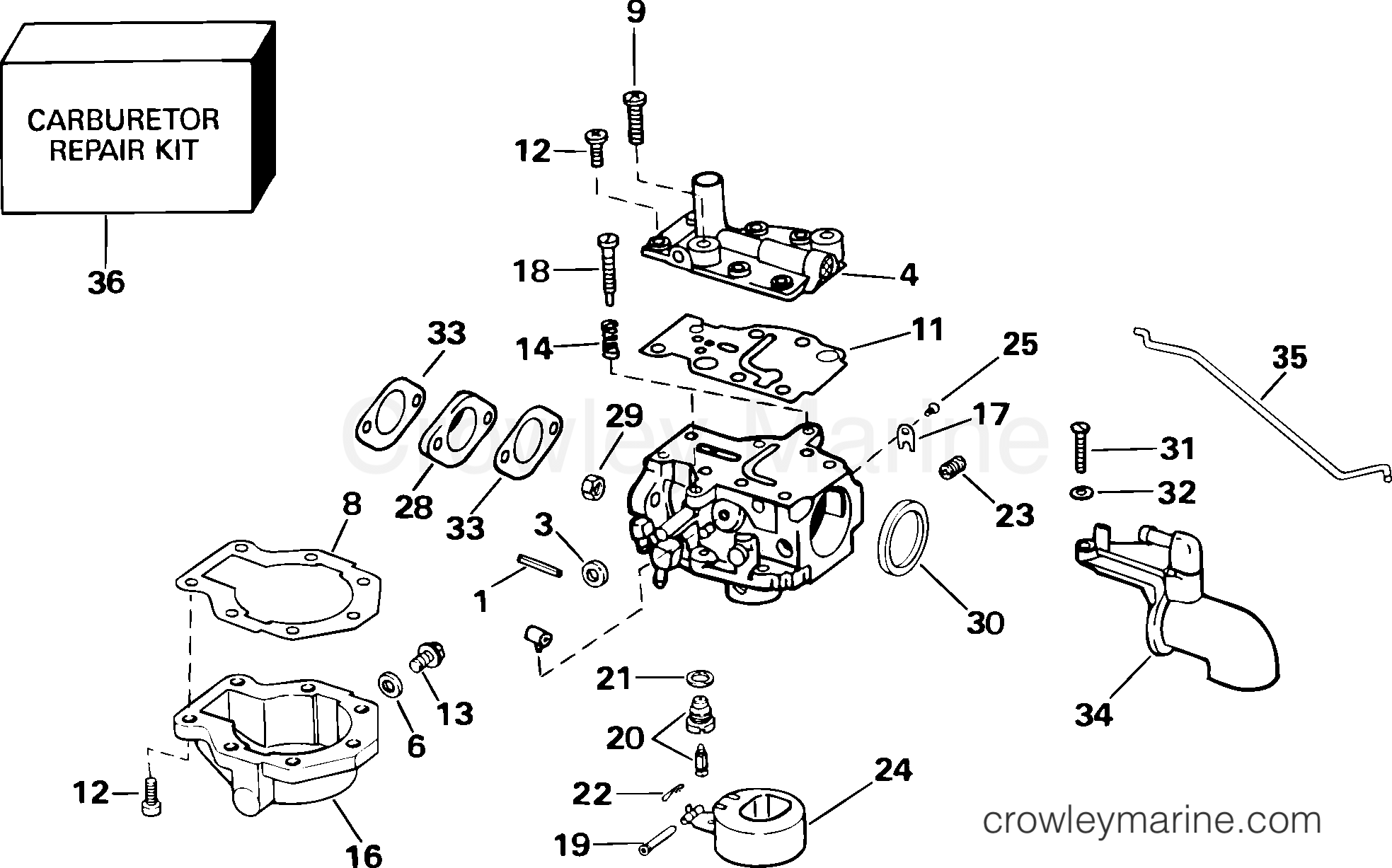 2004 Outboard 8 - J8R4SRC - CARBURETOR