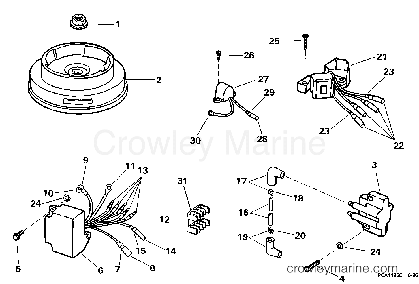 1997 Outboard 9.9 - HJ10FOEUR - IGNITION - ROPE
