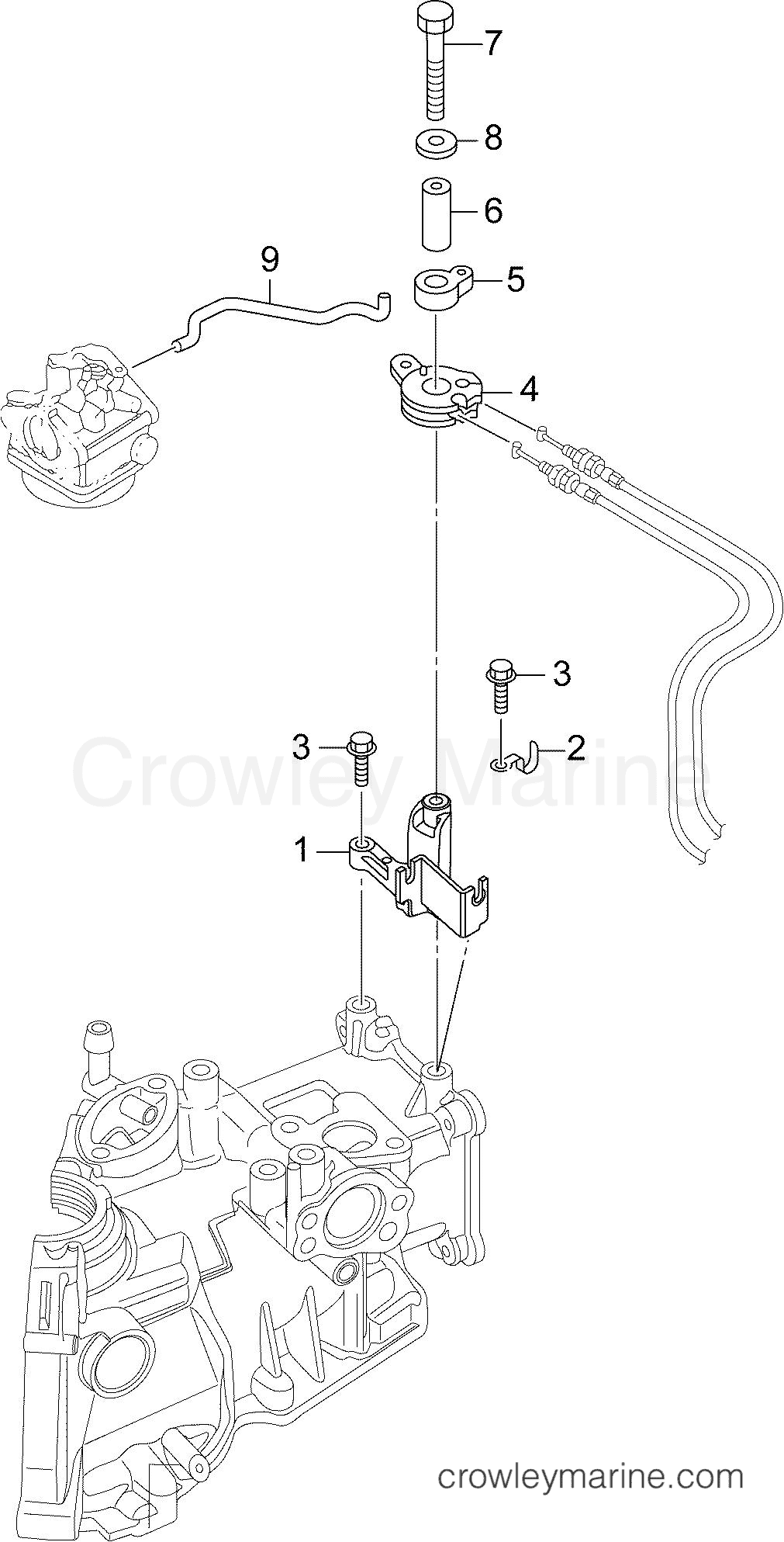AA Outboard 3.5 PORTABLE - E3R4AAA - THROTTLE LINKAGE