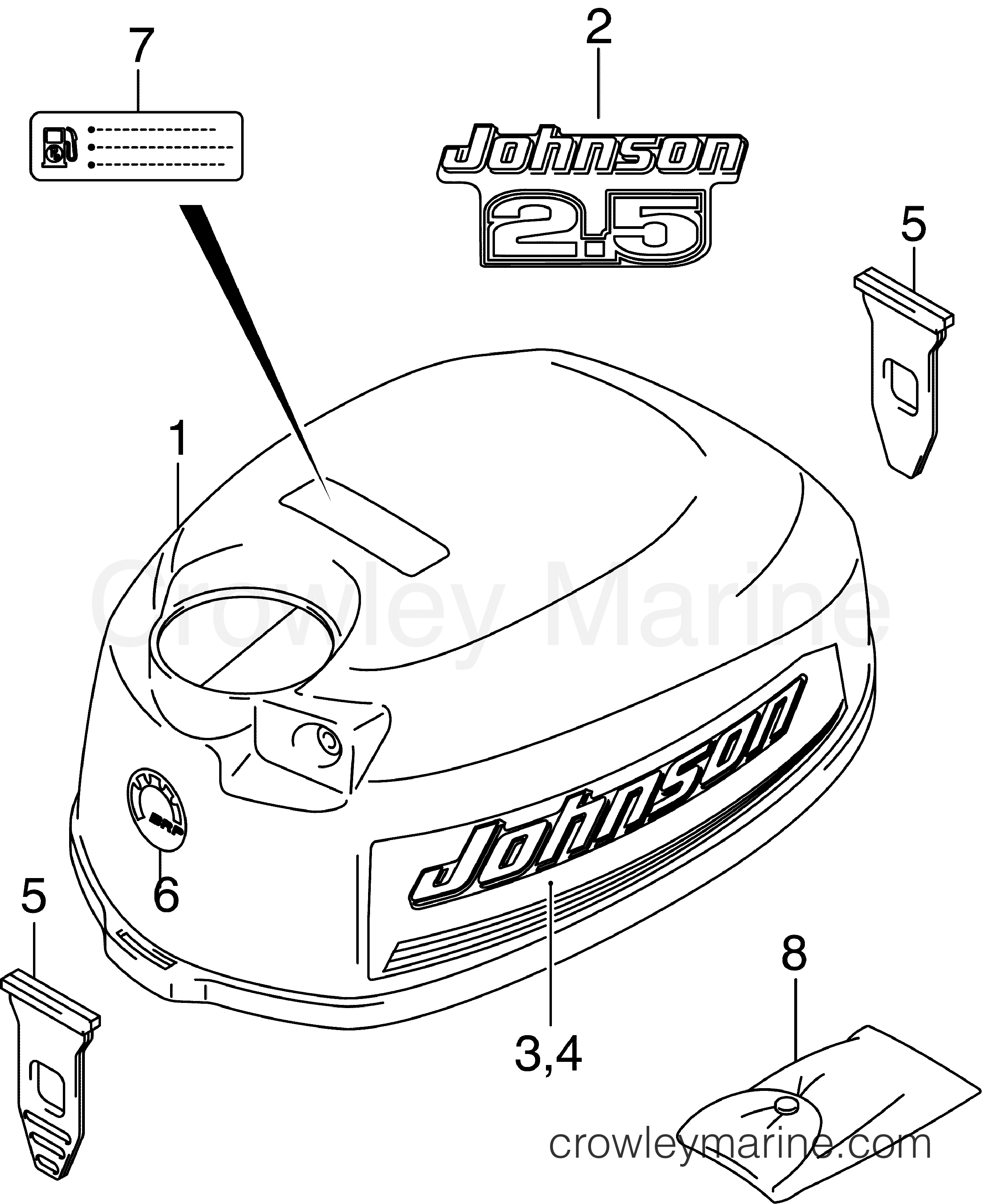 2006 Outboard 2.5 - J2R4SDS - ENGINE COVER