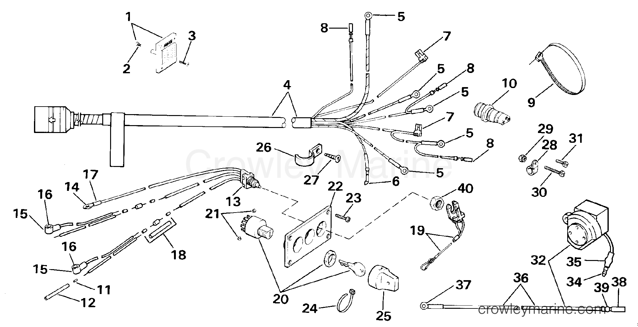 1990 Rigging Accessories - Electrical System - WIRING KIT - DUAL ENGINE
