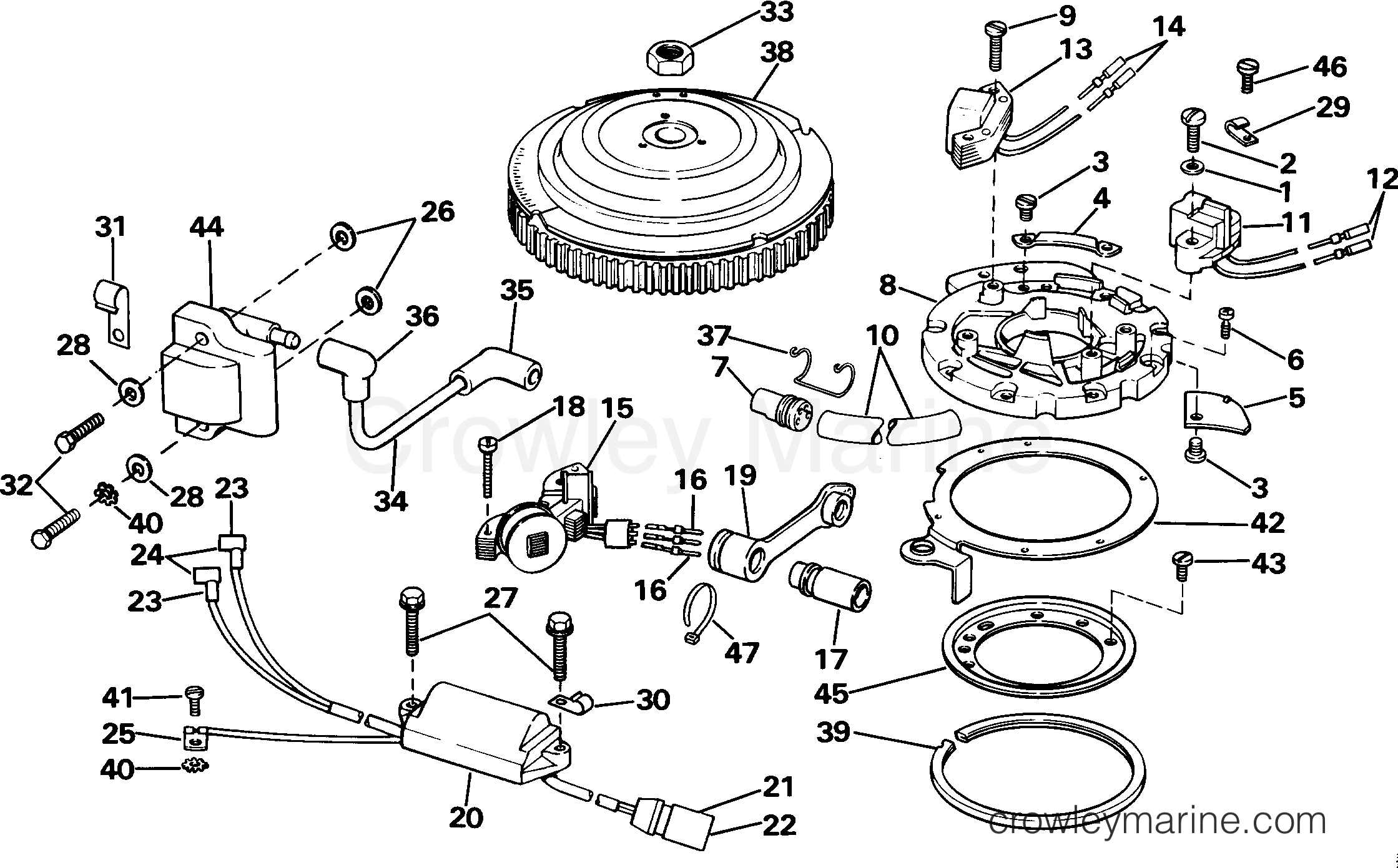 1985 Outboard 55 - J55RWLCOS - IGNITION SYSTEM