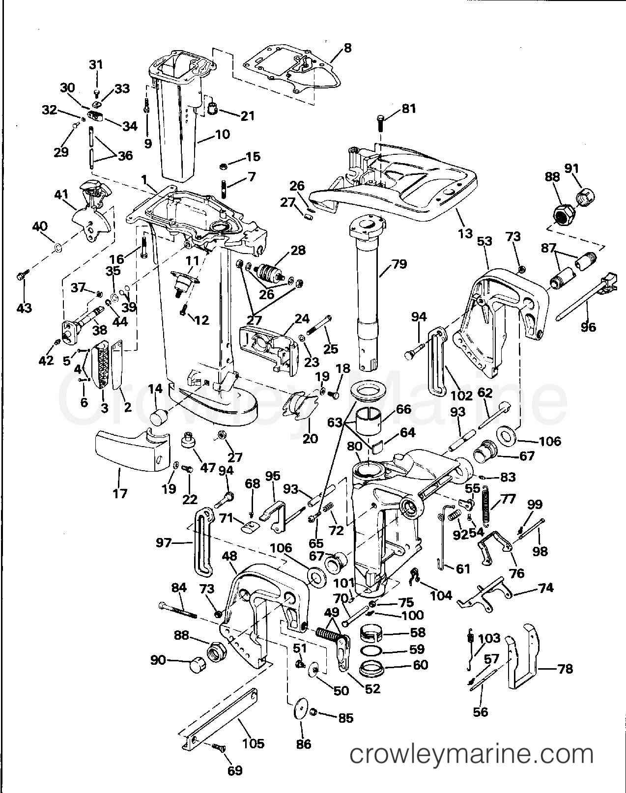 1995 Outboard 30 - J30RLEOB - MIDSECTION