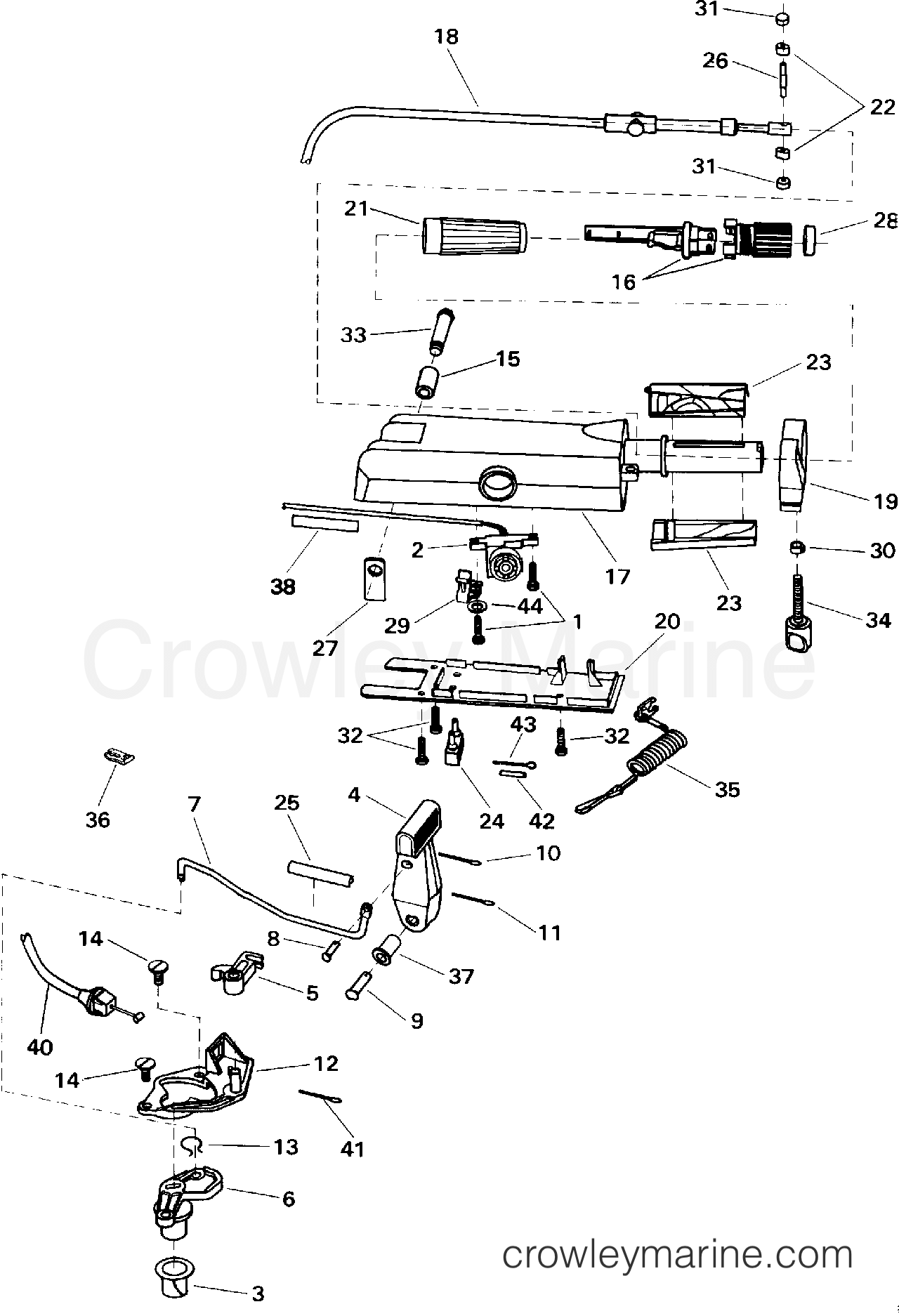 1993 Outboard 8 - J8RETB - STEERING HANDLE