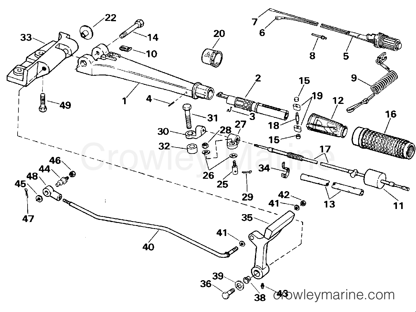 1990 Outboard 30 - J30RLESS - STEERING AND SHIFT HANDLE