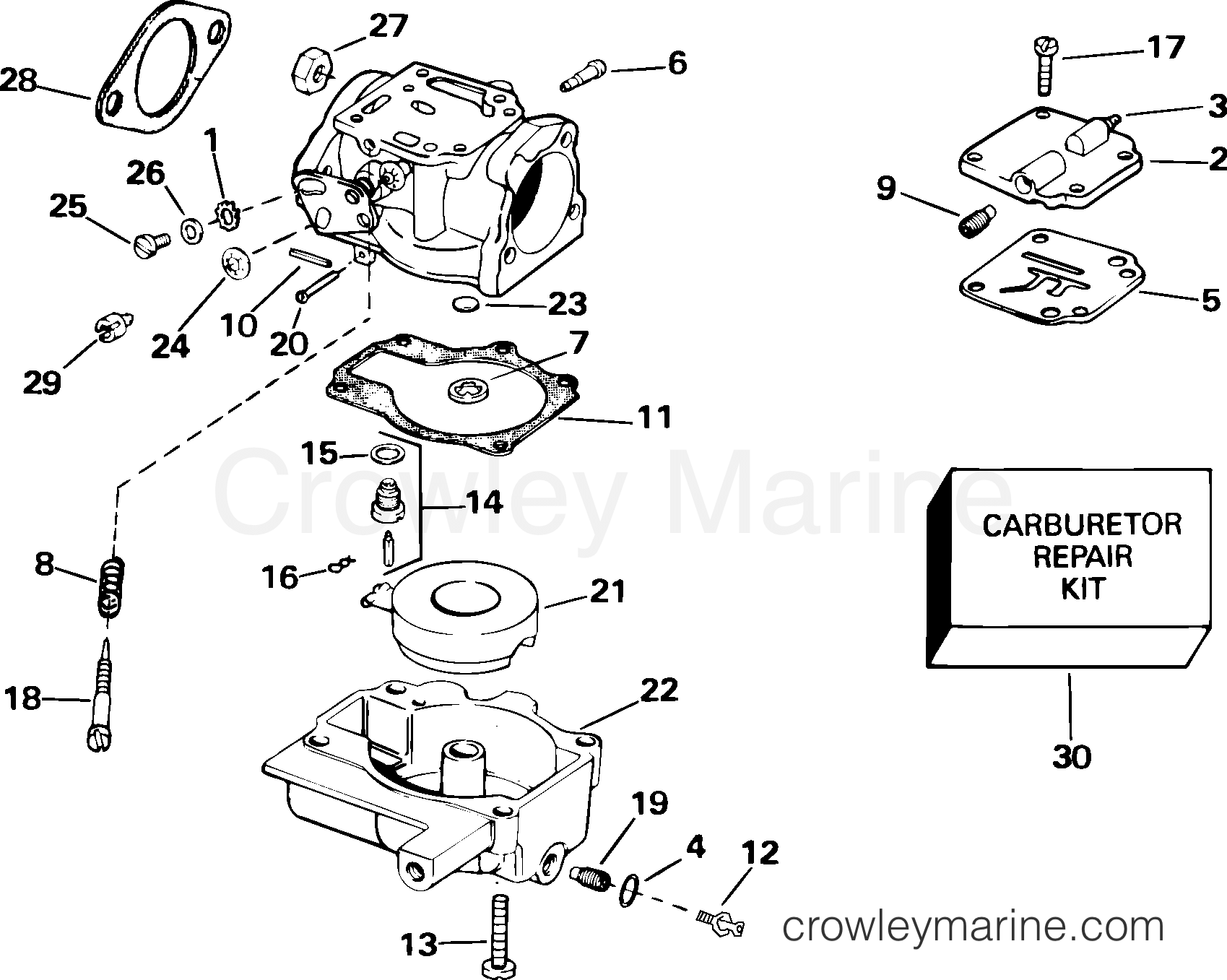 2005 Outboard 30 - J30RSOD - CARBURETOR - 30HP