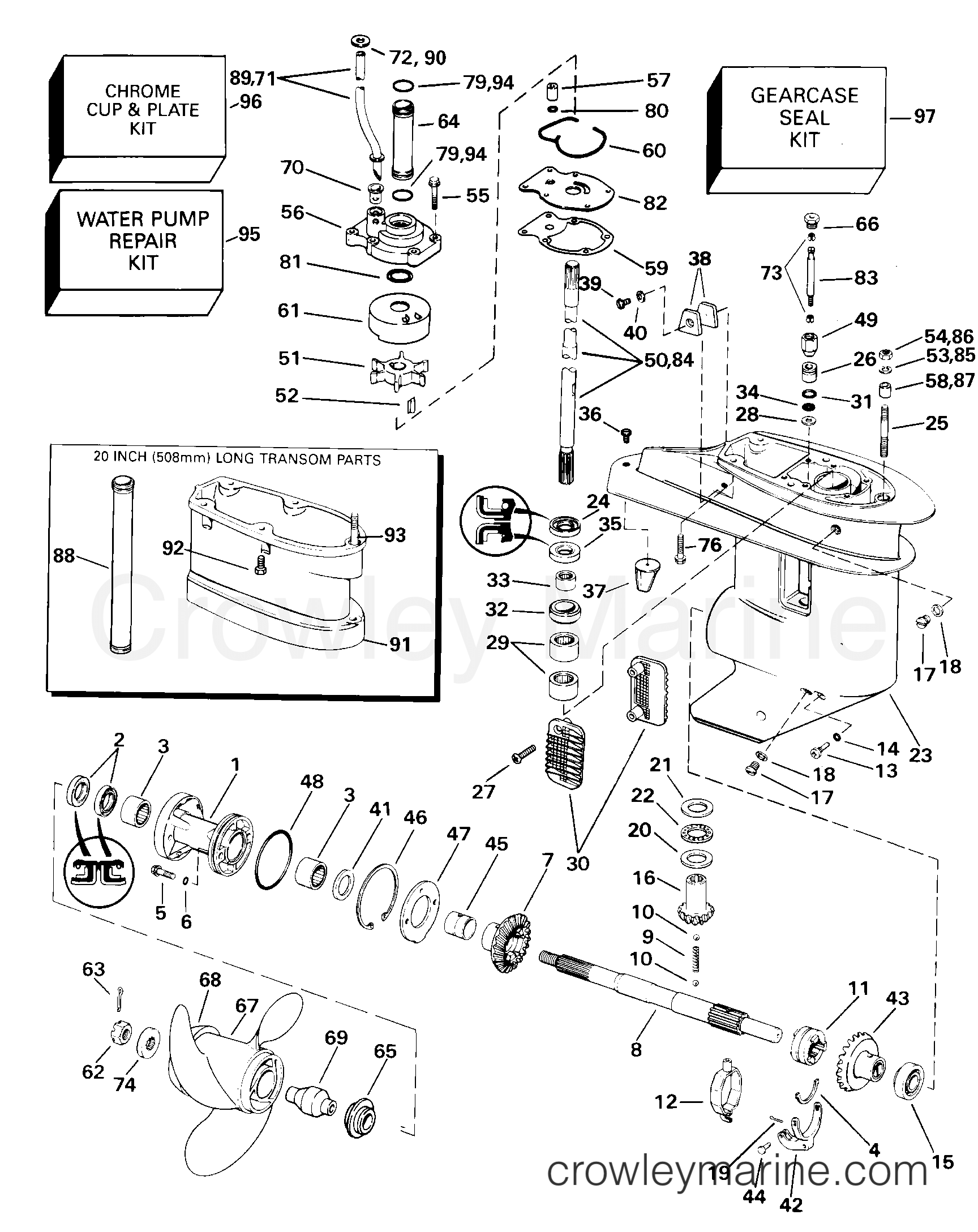 2000 Outboard 25 - J25WRSSC - GEARCASE