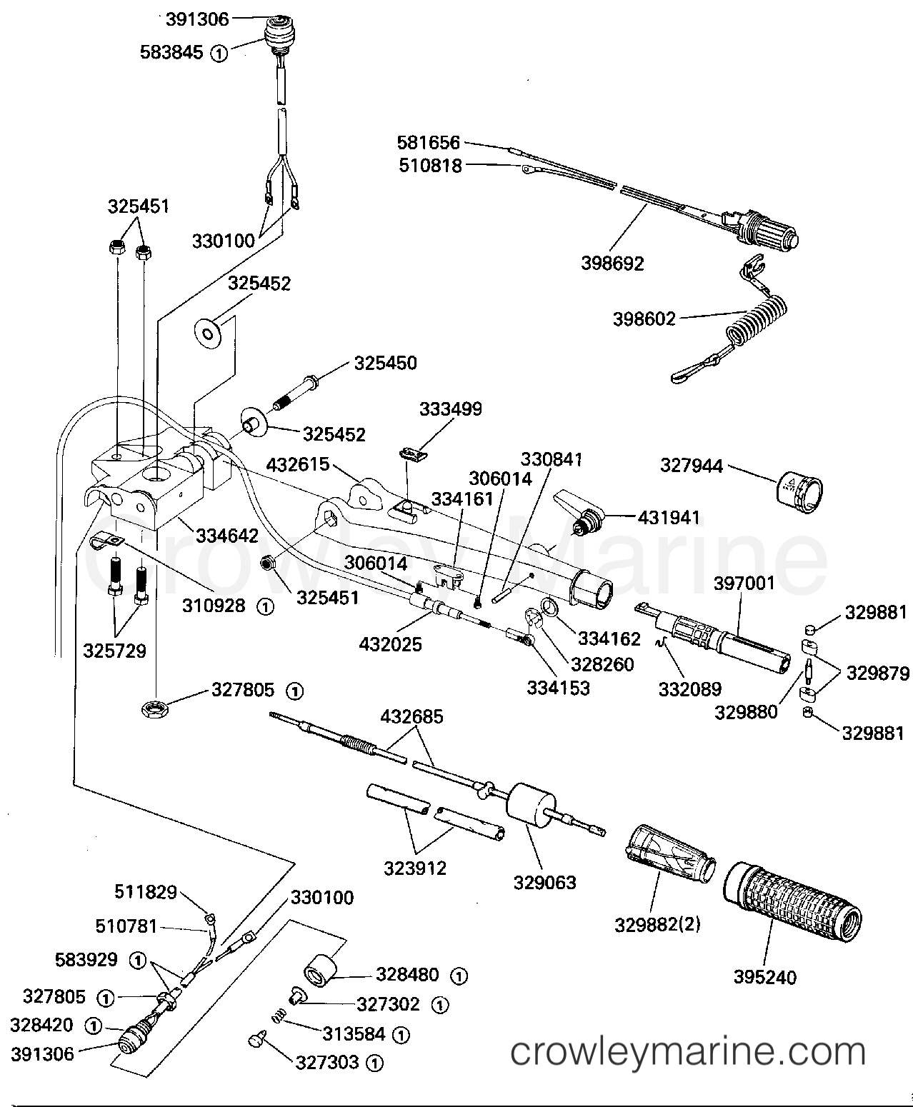 1989 Outboard 50 - E50BECEC - STEERING HANDLE