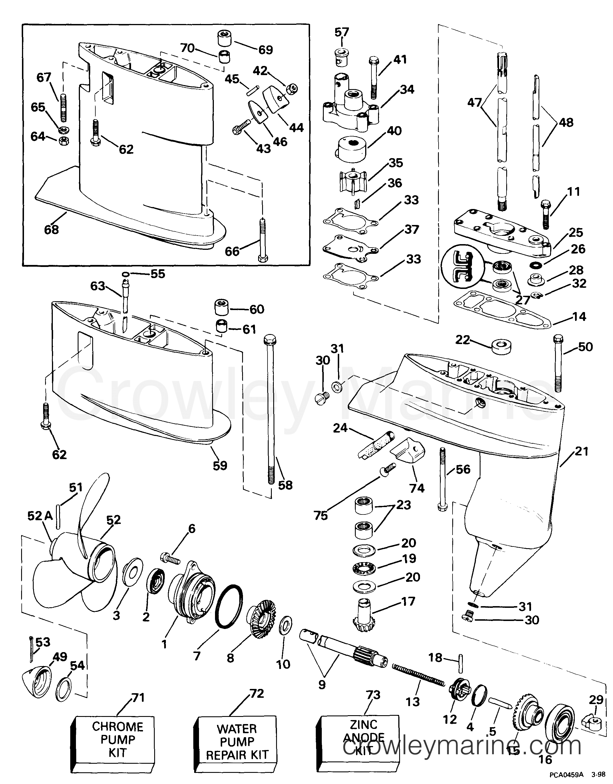 1999 Outboard 8 - J8DREEA - GEARCASE