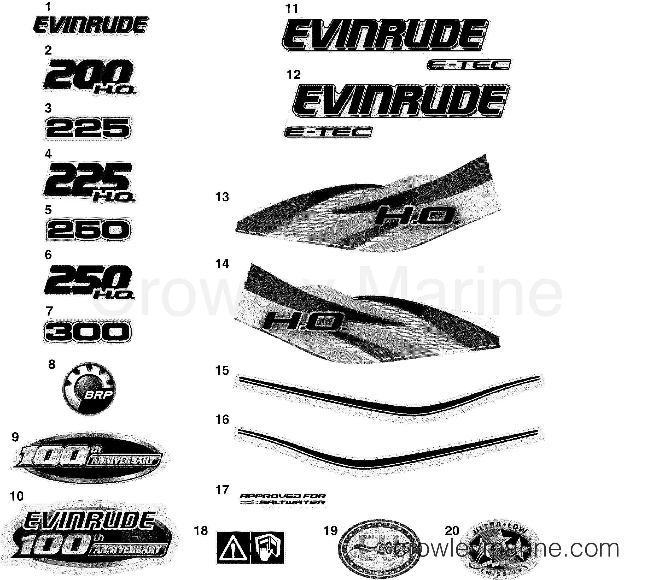 2009 Outboard 300 - E300DPXSEC - DECALS