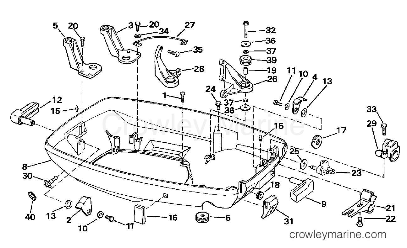 1997 Outboard 65 - J65RSLZ2 - LOWER ENGINE COVER