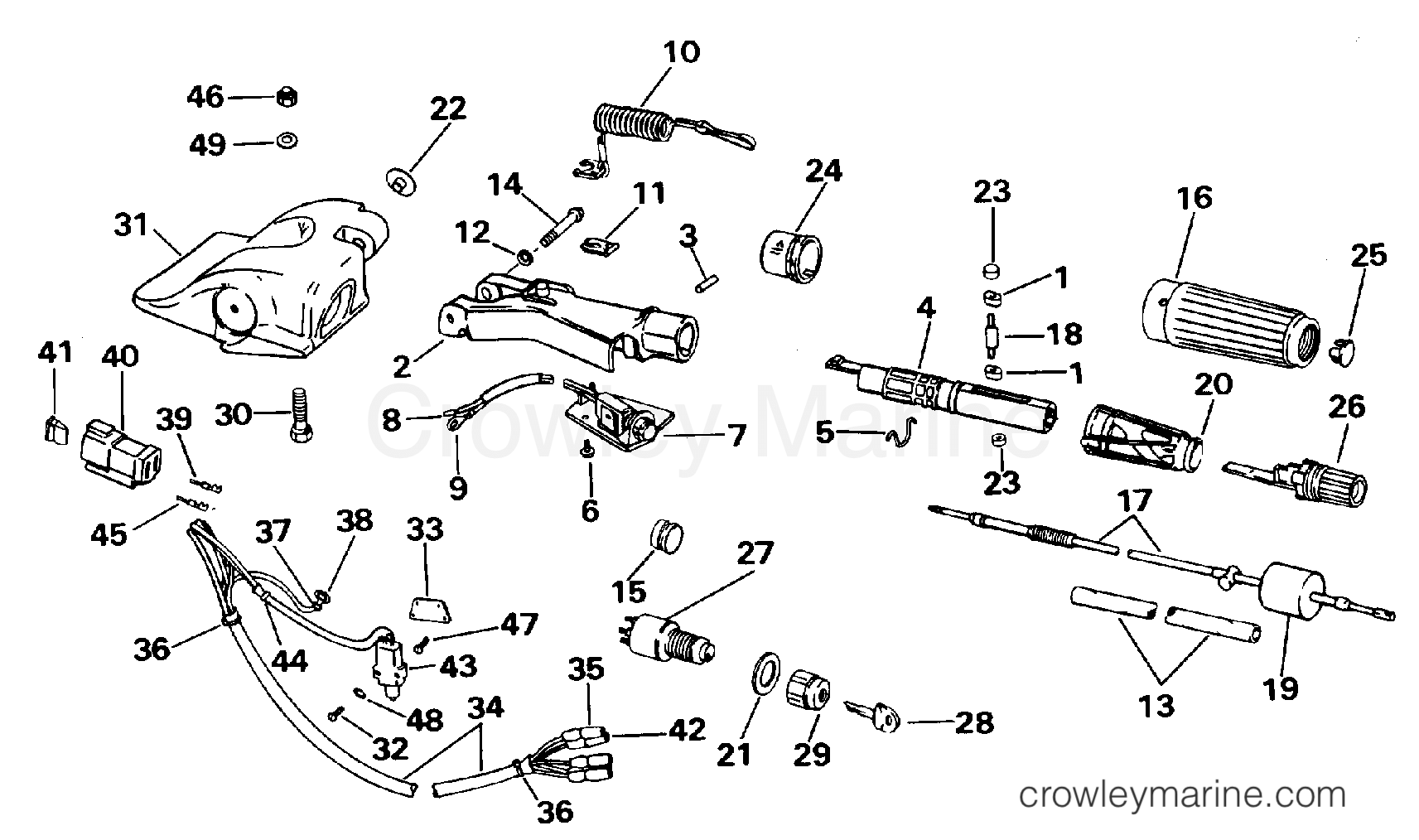 1996 Outboard 25 - BJ25AREDC - STEERING & SHIFT HANDLE