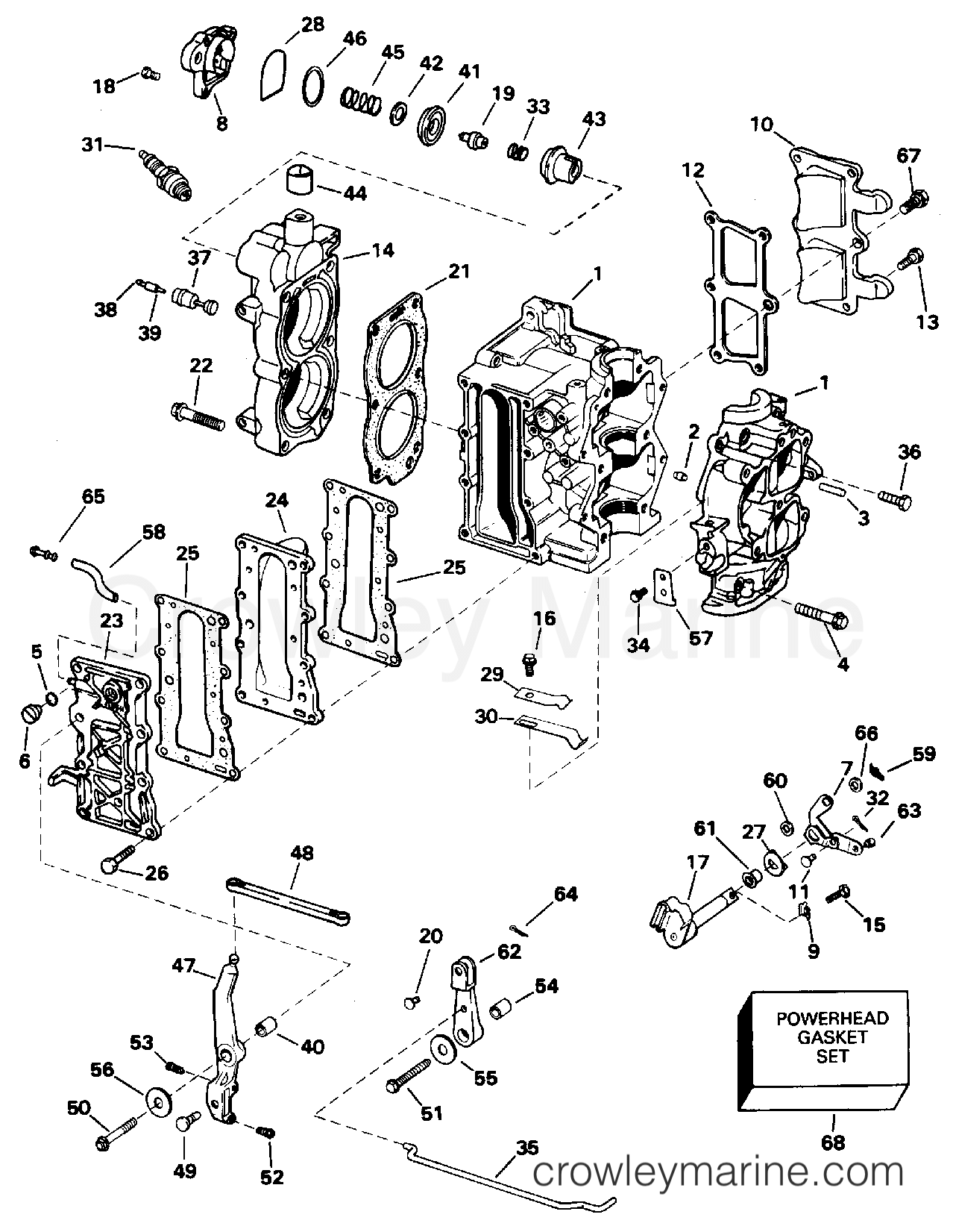1996 Outboard 9.9 - J10REDD - CYLINDER & CRANKCASE