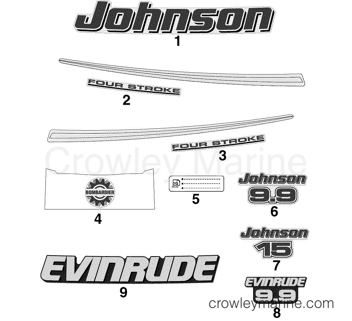 2005 Outboard 15 - J15TEL4SOA - DECALS