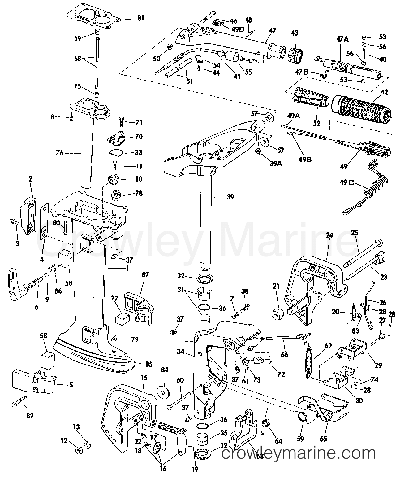 1990 Outboard 4 - J4RDHESR - MIDSECTION