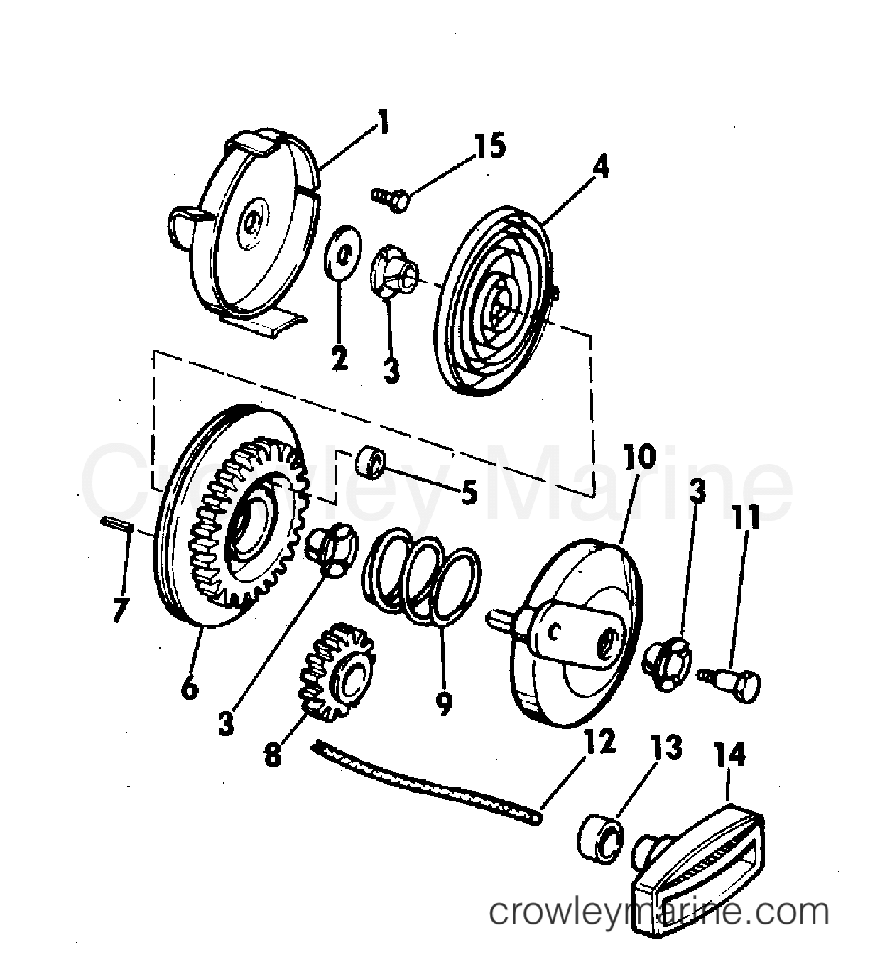 1973 Outboard 4 - 4W73C - REWIND STARTER