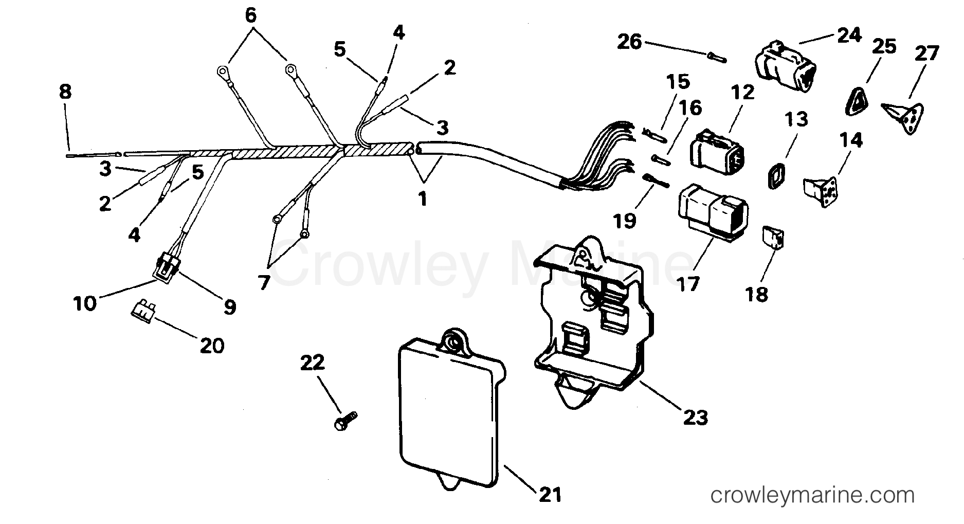 1996 Outboard 9.9 - J10EEDD - MOTOR CABLE