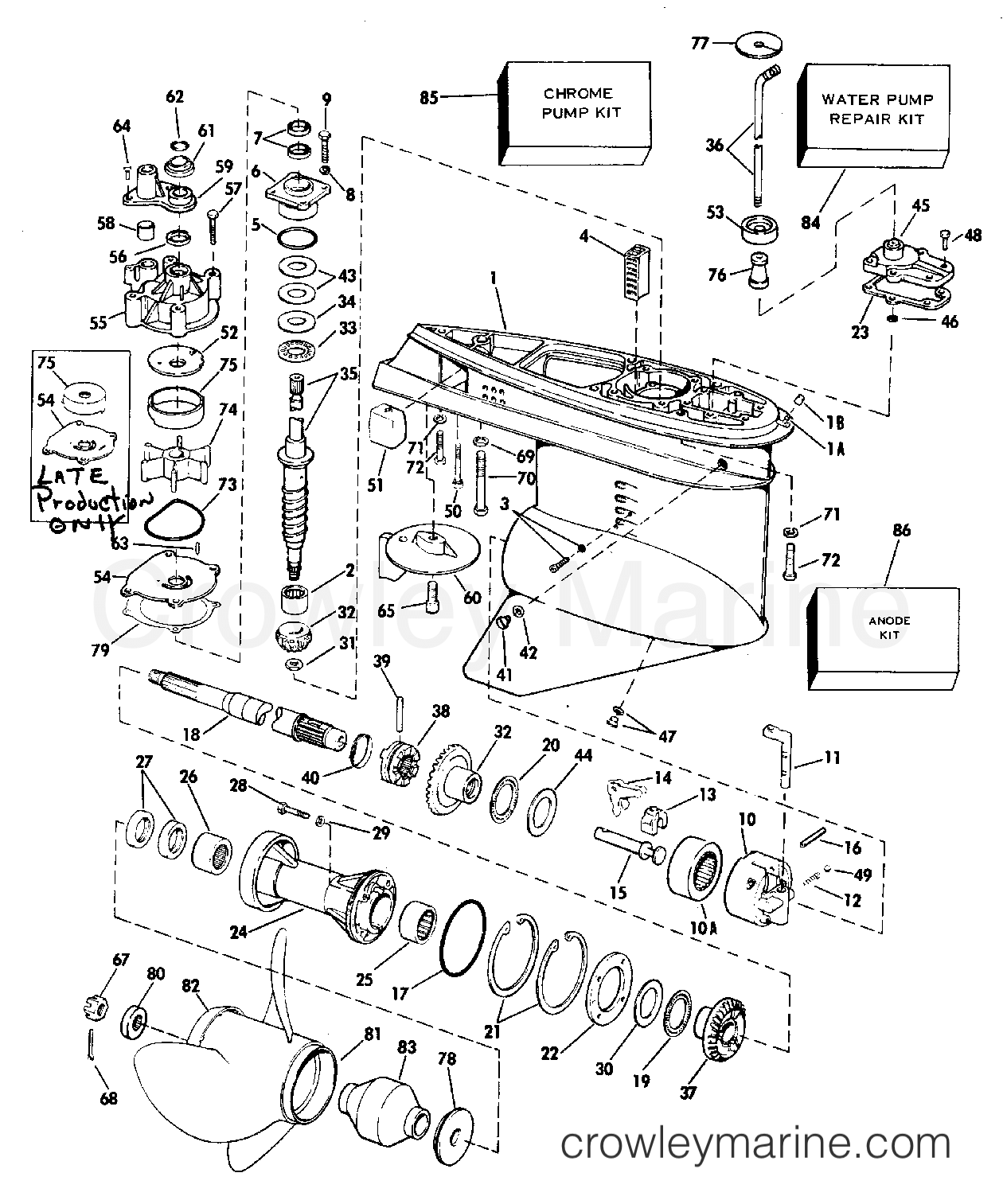 1982 Outboard 175 - E175TRLCNB - GEARCASE