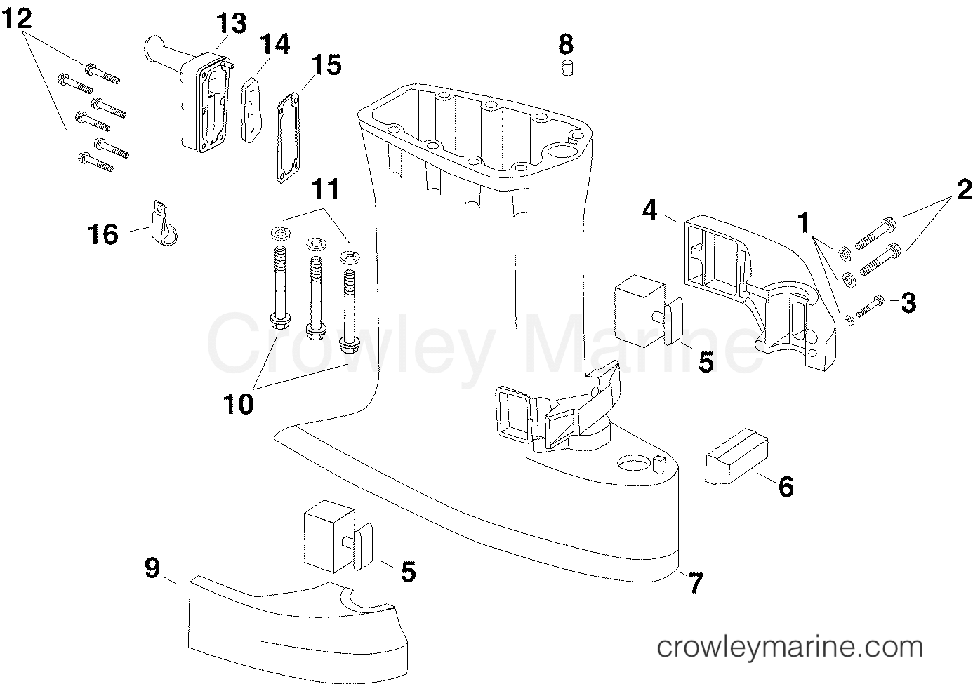 2004 Outboard 40 - E40DPLSRC - EXHAUST HOUSING