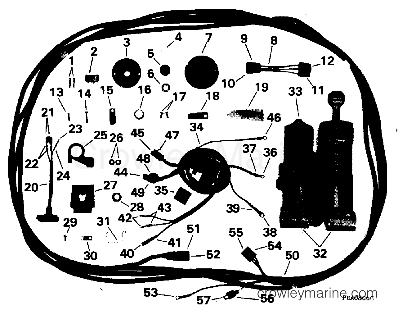 1995 Rigging Parts Accessories - Power Trim & Tilt - POWER TRIM/TILT KIT - 40, 48 & 50 TE & REMOTE ELECTRIC