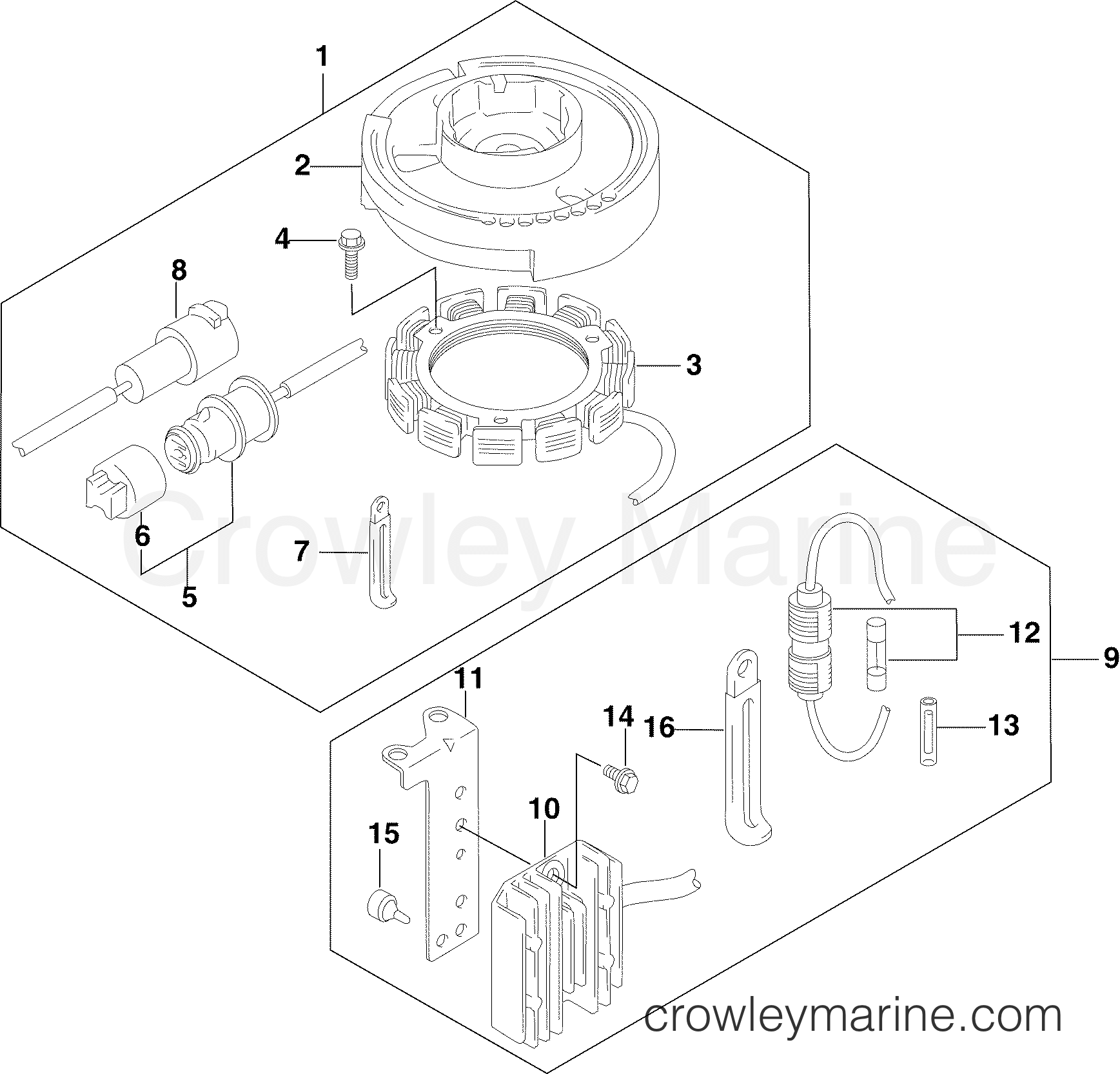 2001-2004 Rigging Accessories - 4 & 5HP - BATTERY CHARGING KIT
