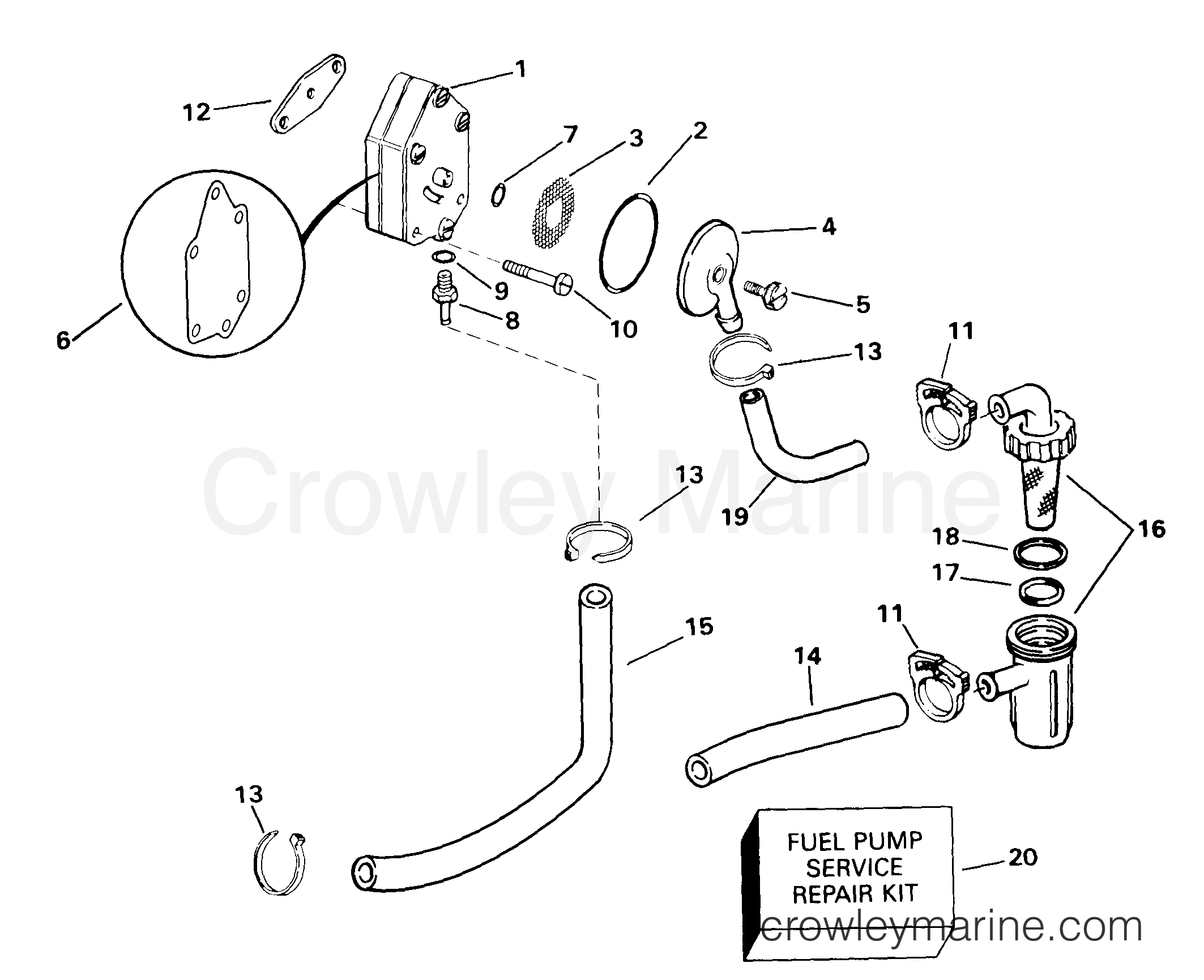 1998 Outboard 10 - SJ10RPLY - FUEL PUMP