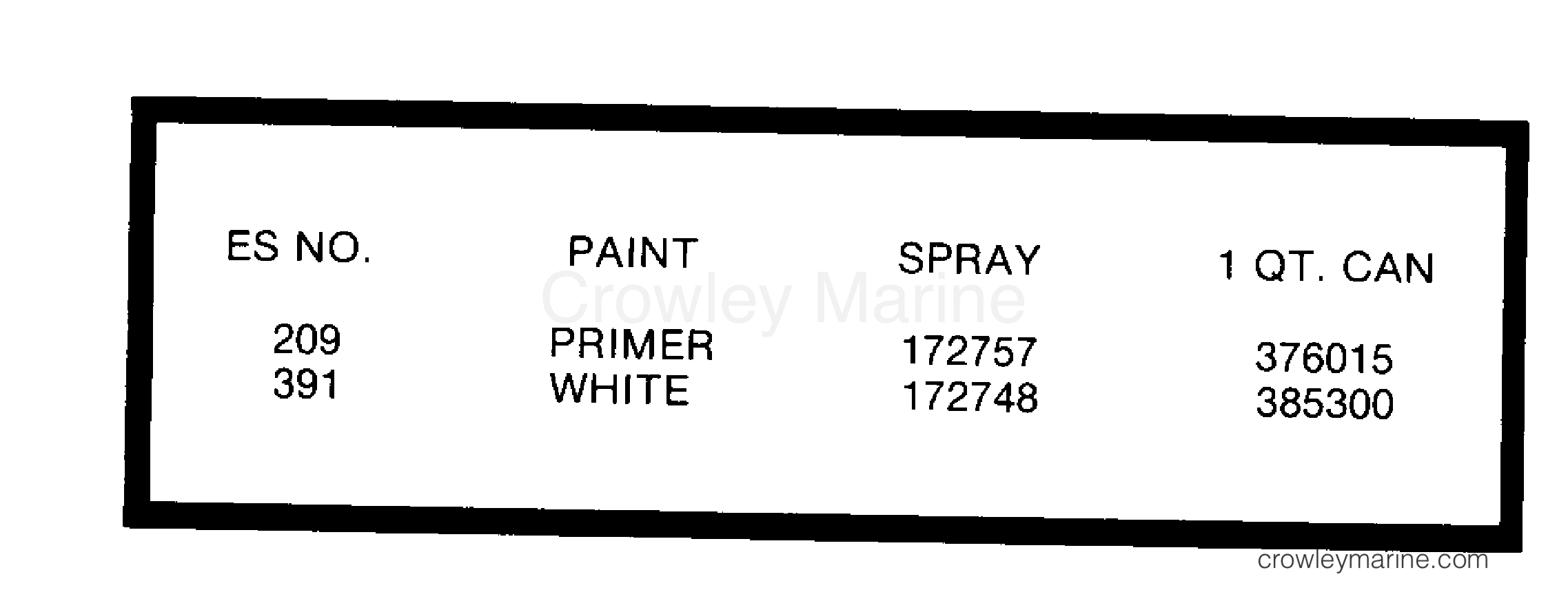 1979 Outboard 2 - 2R79A - PAINT CHART