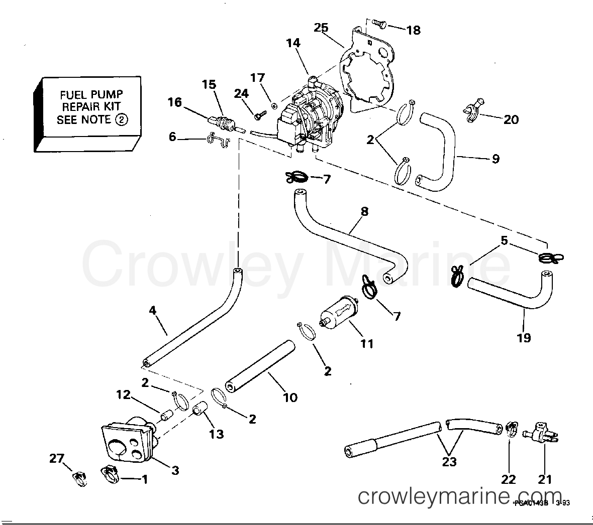 1995 Outboard 130 - J130TLEOA - FUEL PUMP