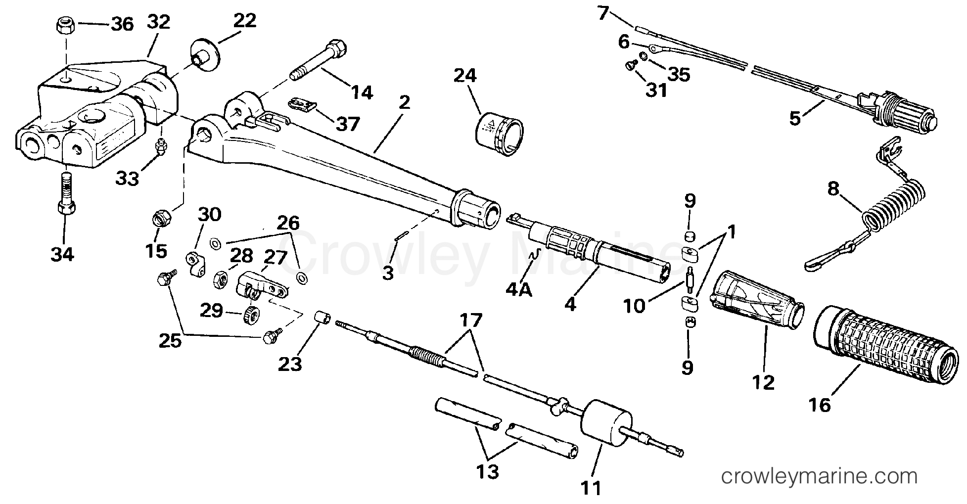 1987 Outboard 50 - J50BECUD - STEERING HANDLE