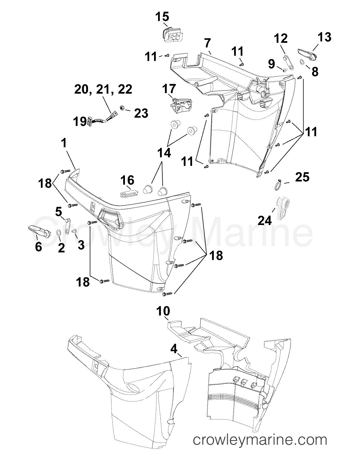 AB Outboard 90 - E90DPLABB - LOWER ENGINE COVER
