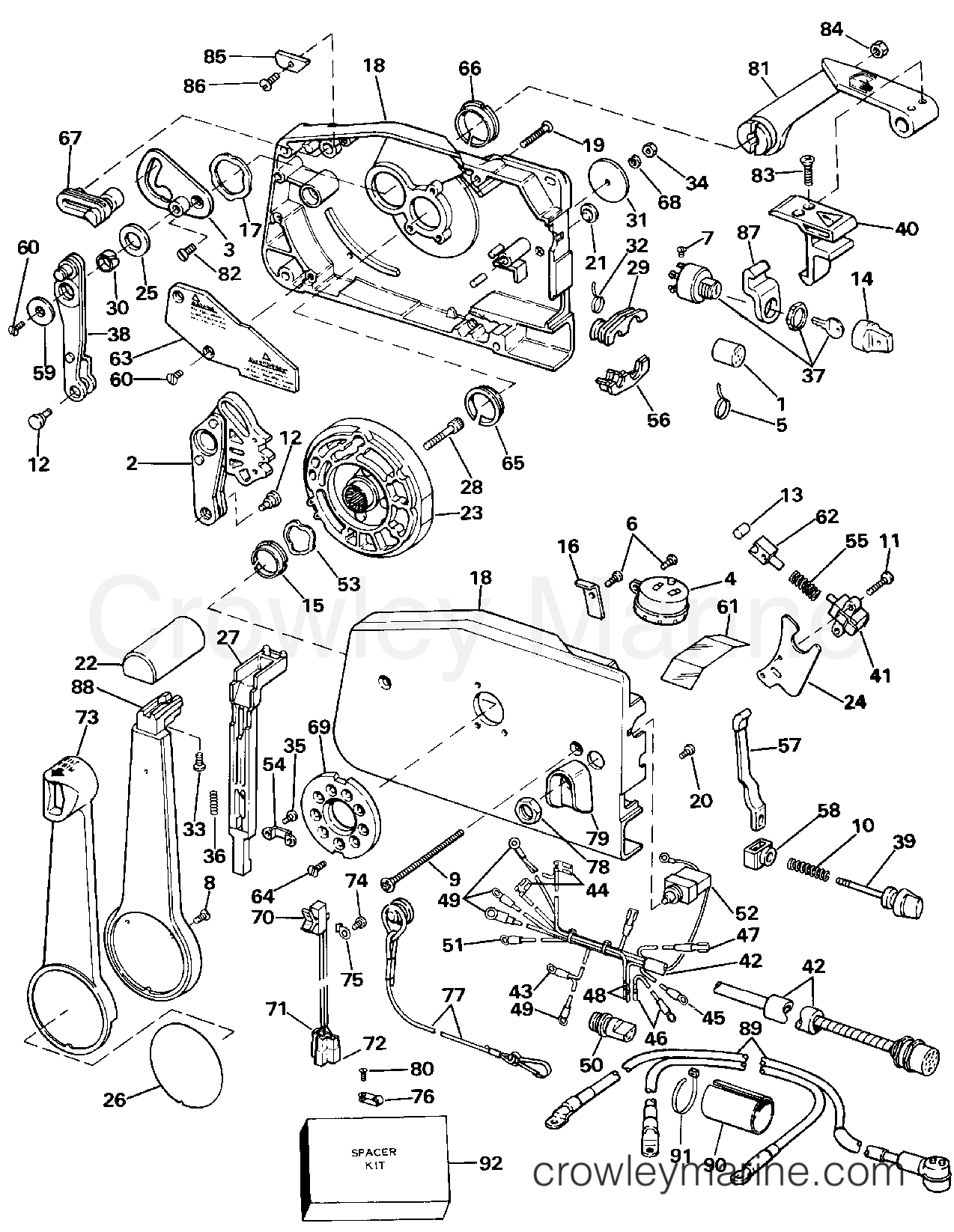 1987 Outboard 100 - J100WTXCUA - REMOTE CONTROL