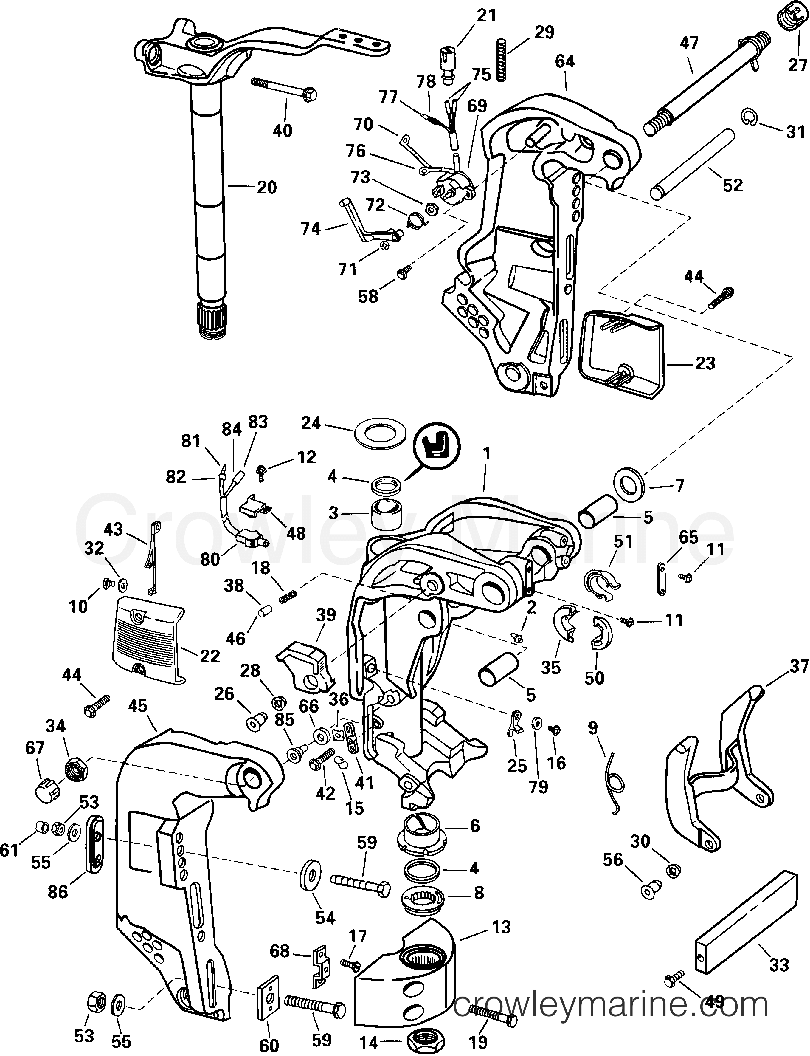 2001 Outboard 100 - J100WPXSIF - MIDSECTION