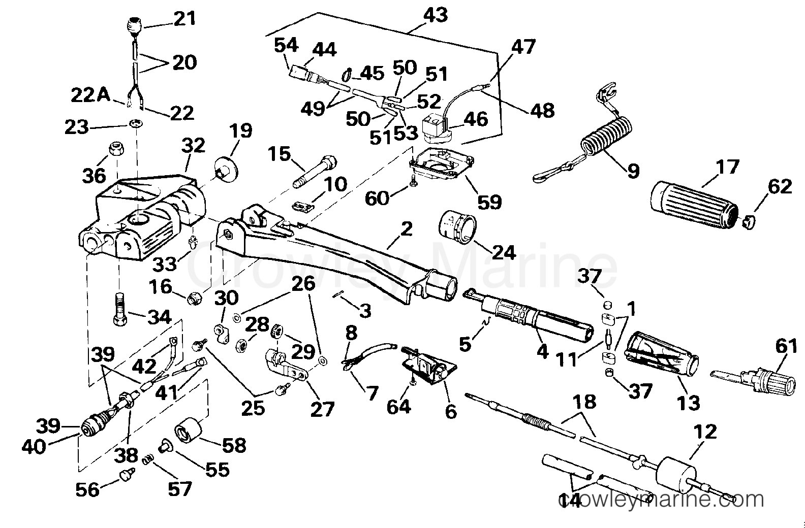 1992 Outboard 85 - J85TTLEND - STEERING HANDLE