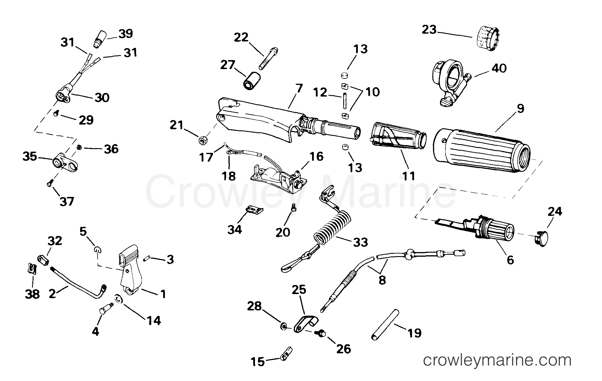 1999 Outboard 15 - E15EBL4EEB - STEERING & SHIFT HANDLE