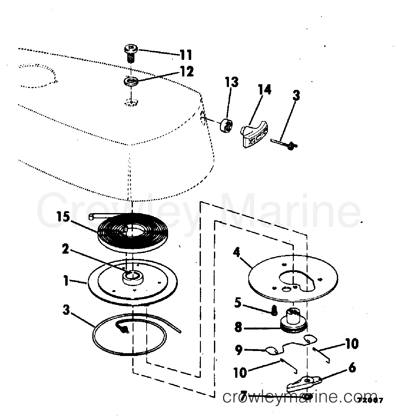 1978 Outboard 2 - 2R78R - REWIND STARTER