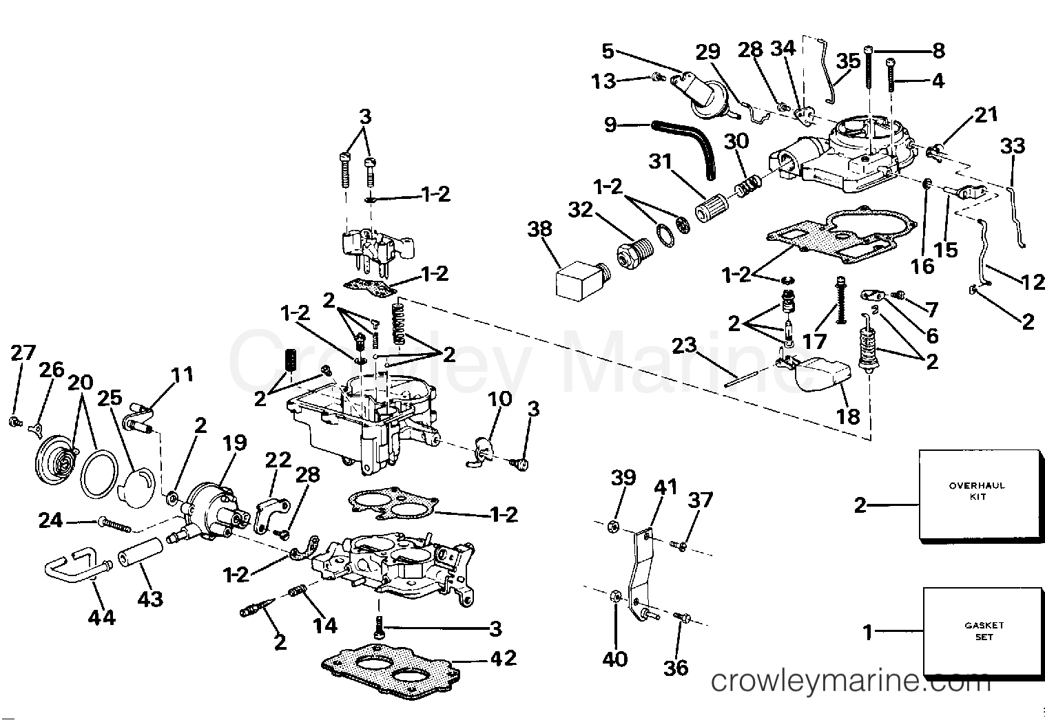 CARBURETOR GROUP 5.0-2V LITRE - 1984 OMC Stern Drive 5.7 574FTHRCRA
