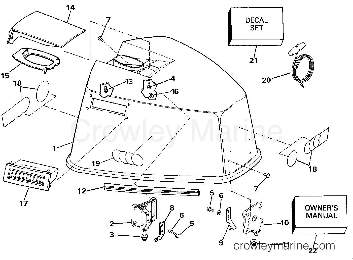 1990 Outboard 100 - J100WTLESM - ENGINE COVER