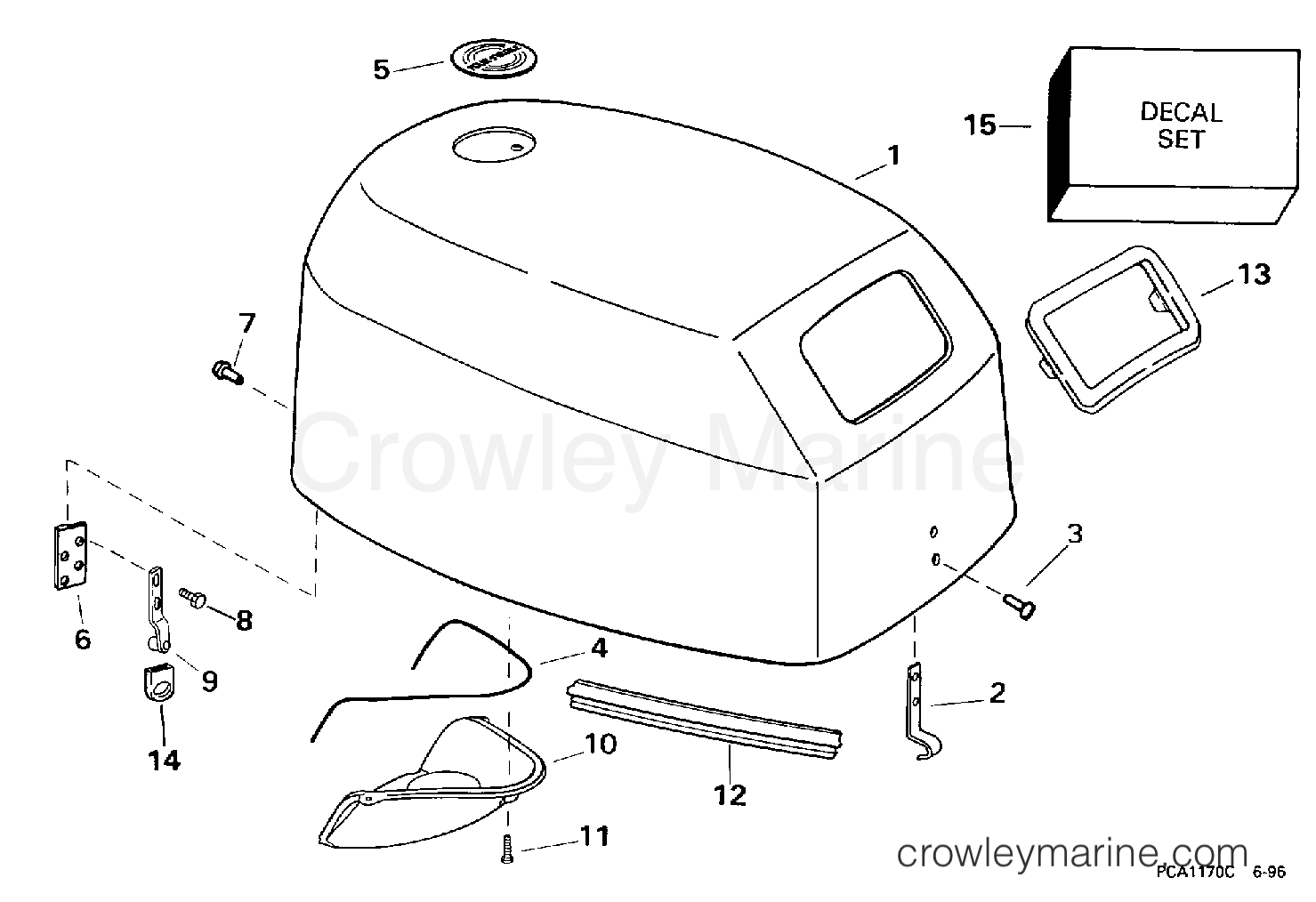 1998 Outboard 9.9 - J10FEXECM - ENGINE COVER -- JOHNSON