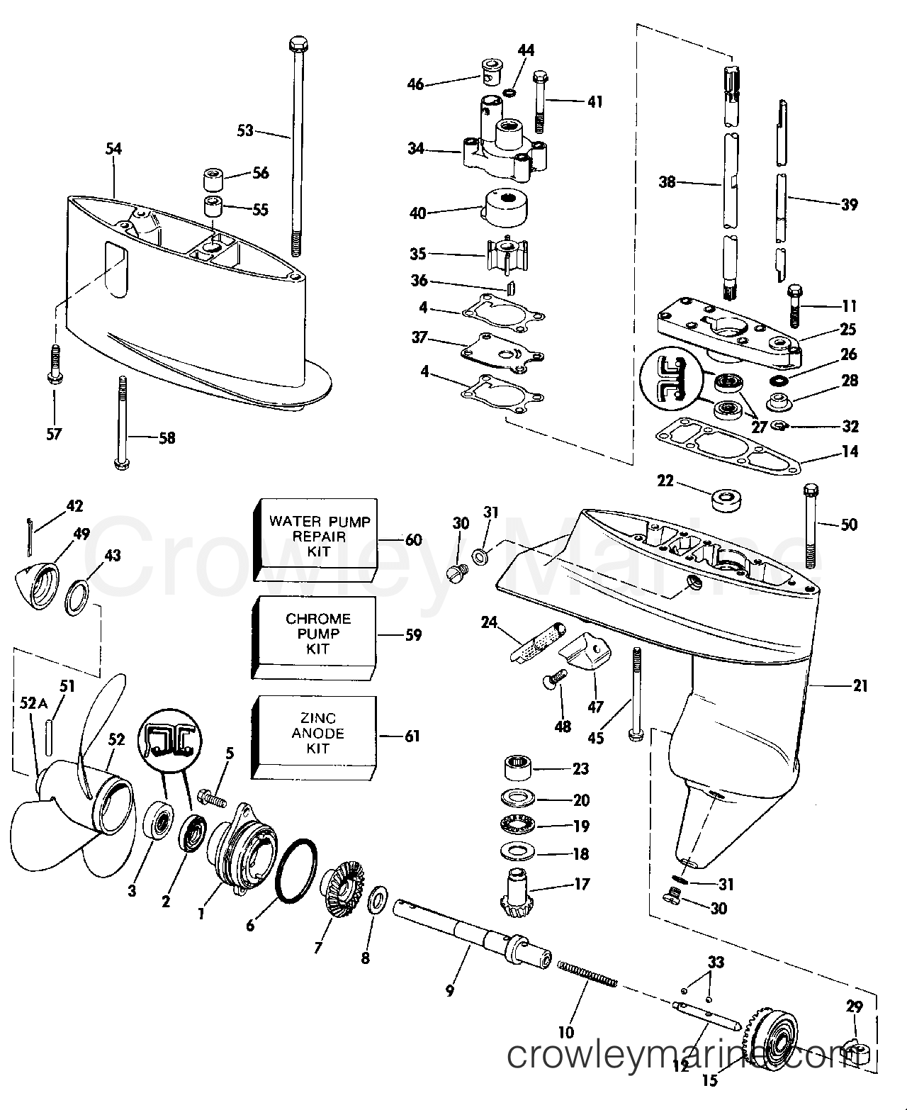 1989 Outboard 4 - J4RDHCEC - GEARCASE