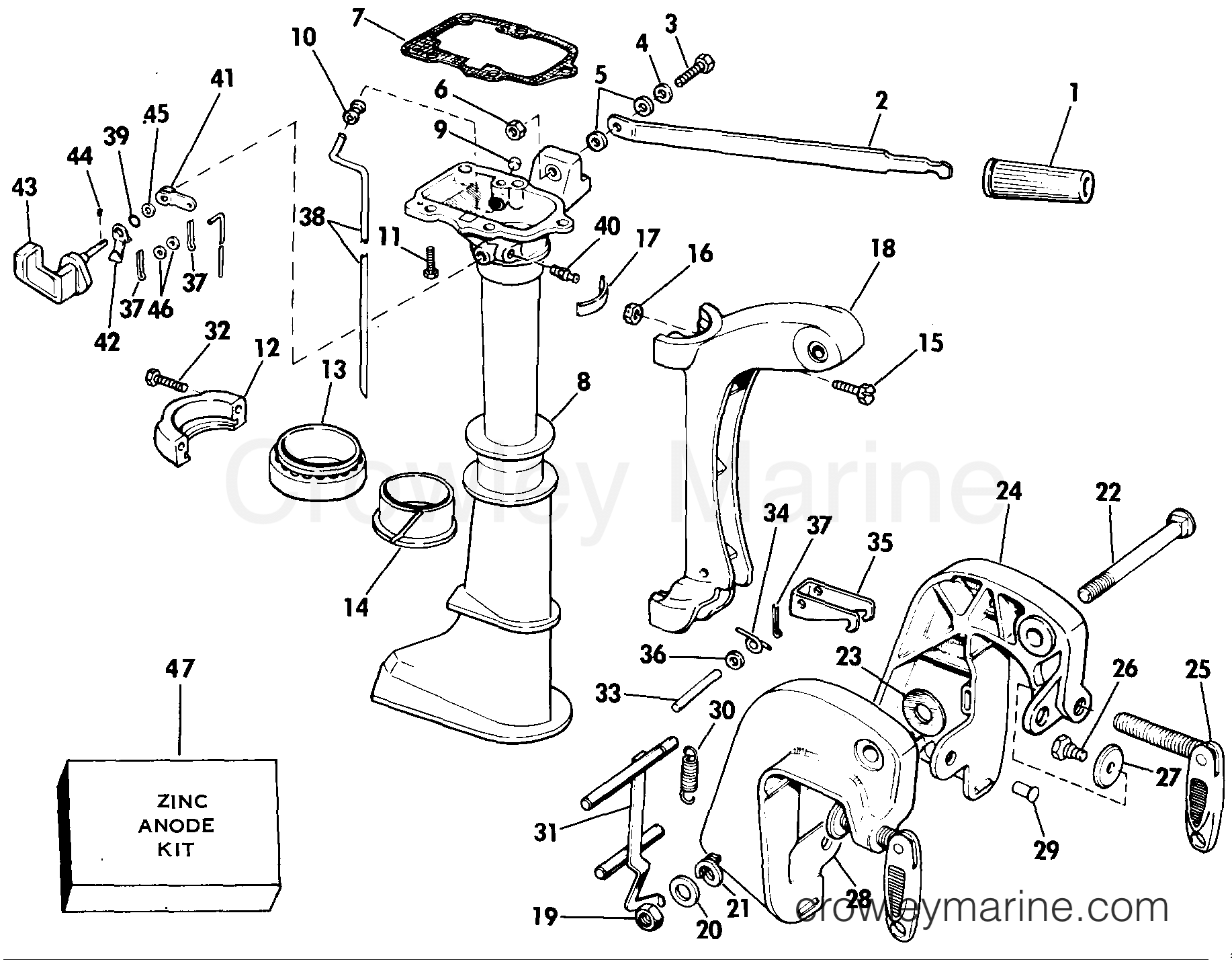 1985 Outboard 4 - E4BRHLCOB - MIDSECTION