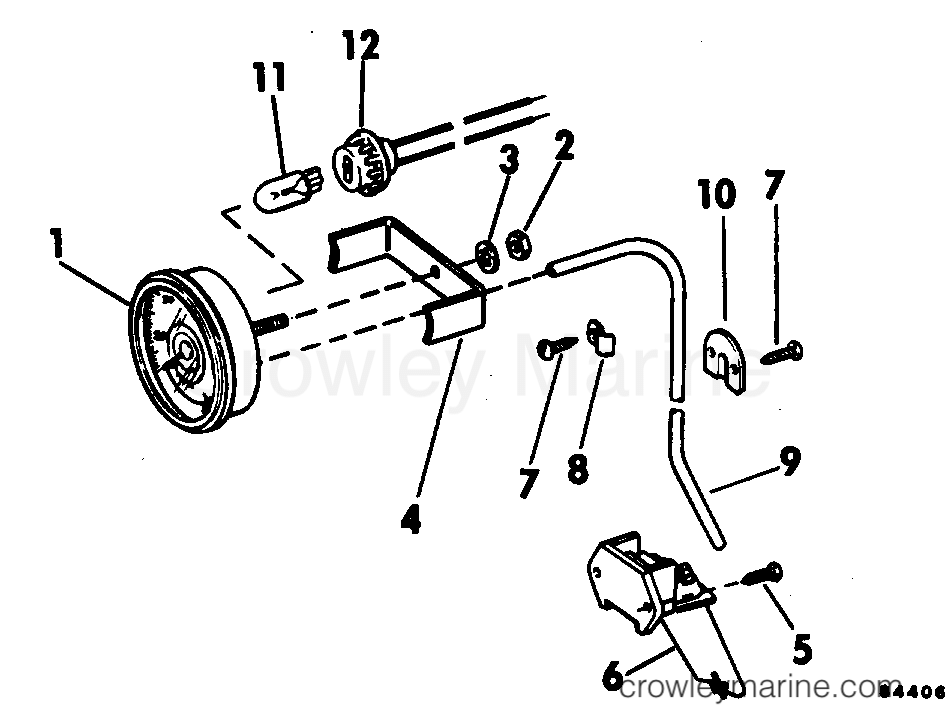 1978 Rigging OMC Stern Drive - All Models - SPEEDOMETER KIT-FLUSH MOUNT