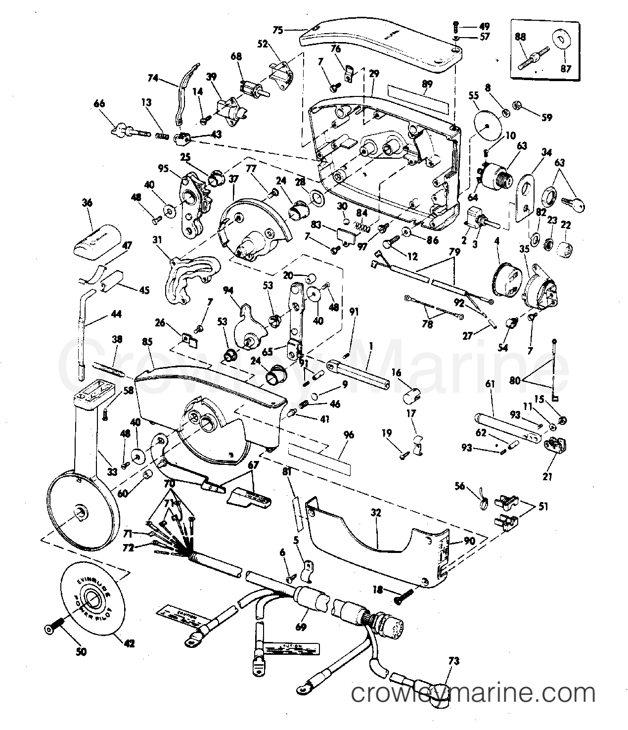 1975 Outboard 75 - 75542B - REMOTE CONTROL