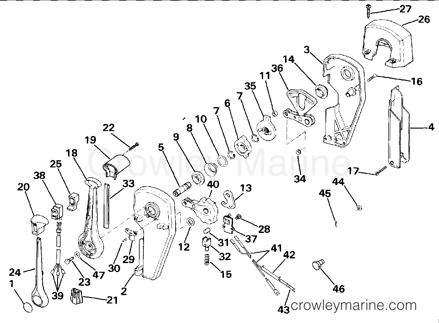 1994 Rigging OMC Stern Drive - All Models - REMOTE CONTROL ASSEMBLY - BINNACLE MOUNT