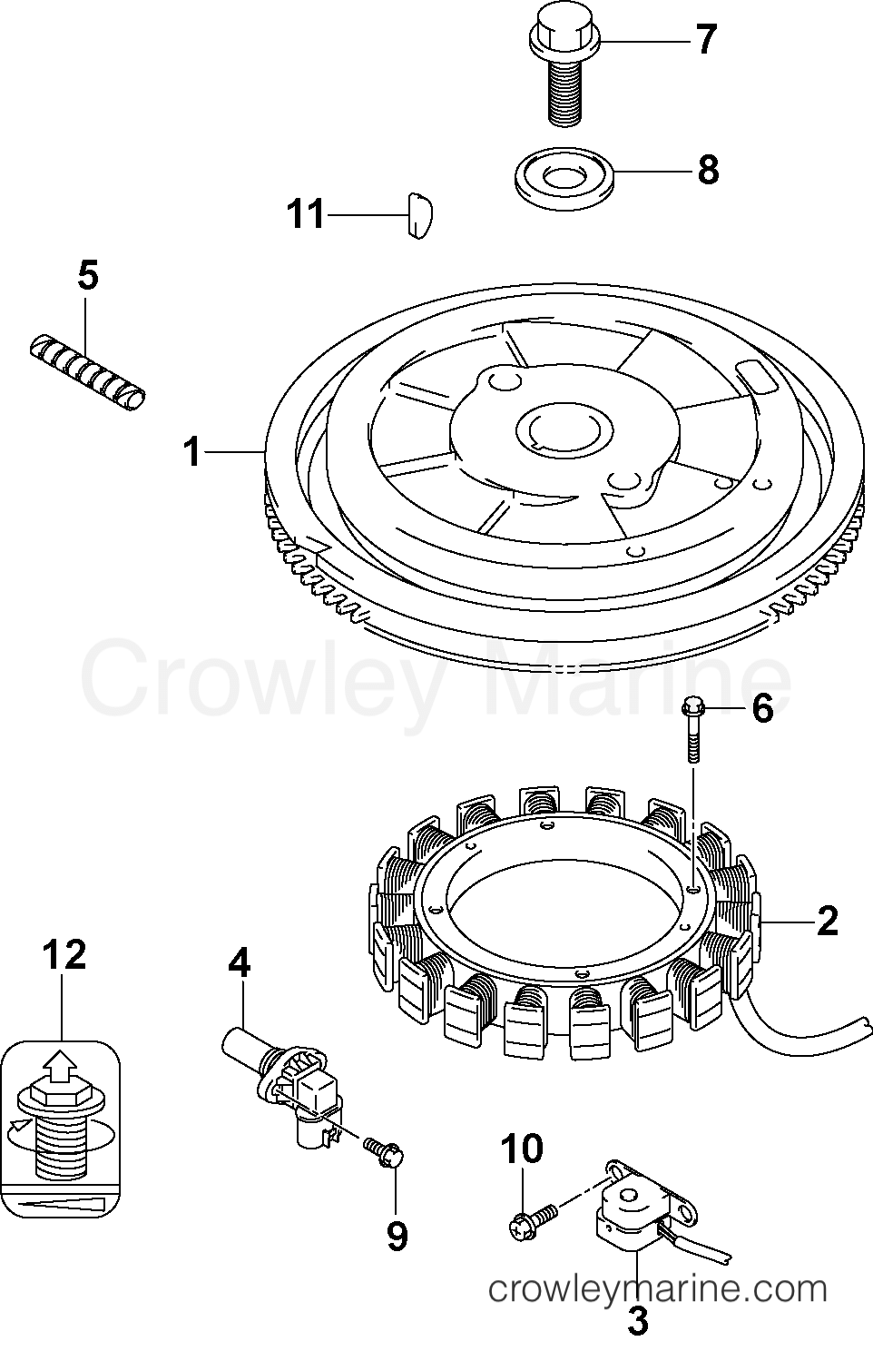 2005 Outboard 140 - J140PL4SOR, - FLYWHEEL
