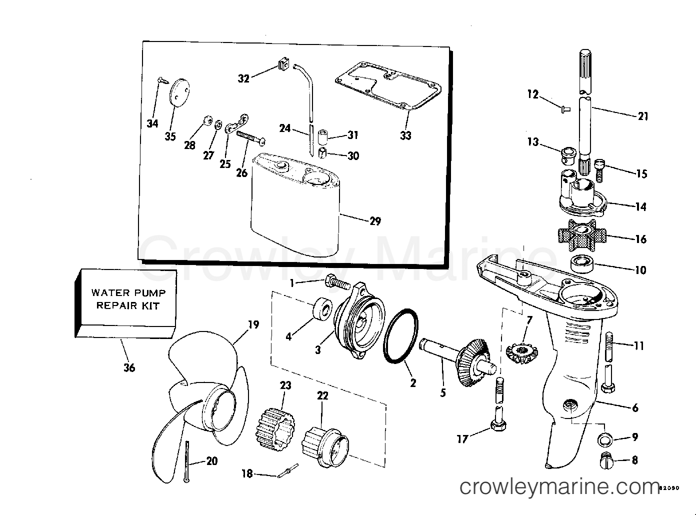 1980 Outboard 2 - J2RCSM - GEARCASE