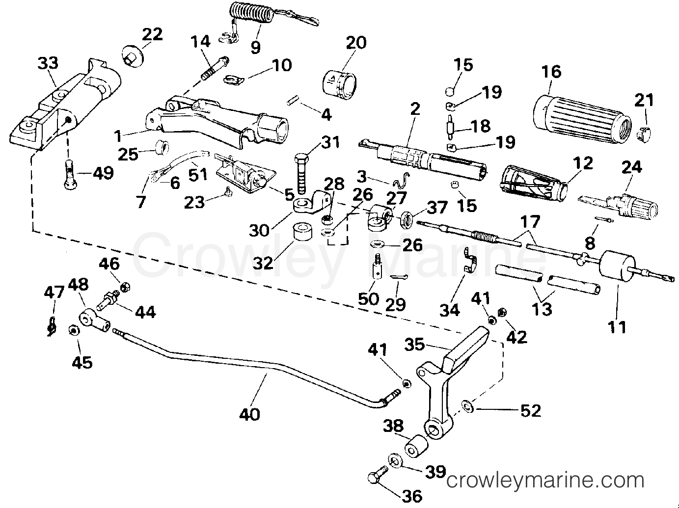 1993 Outboard 25 - J25TELETS - STEERING AND SHIFT HANDLE