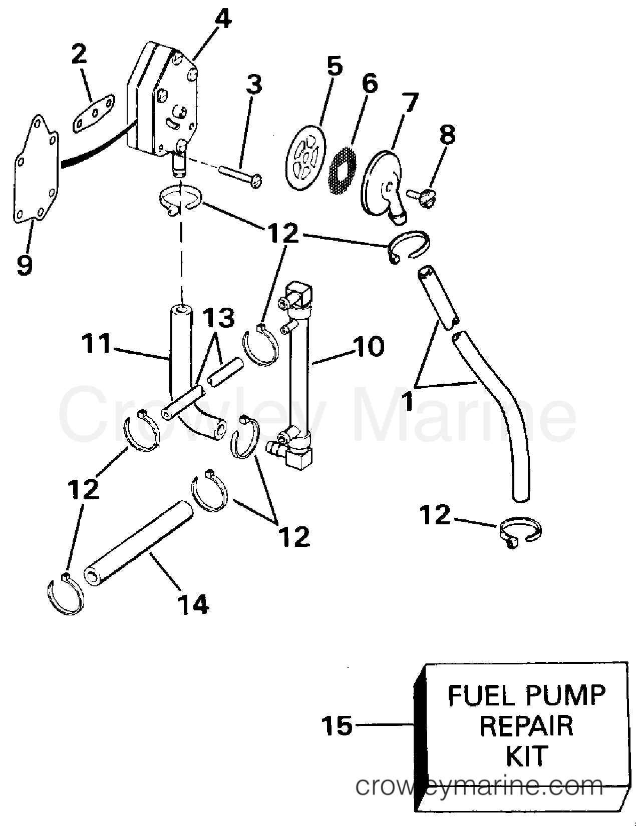 1990 Evinrude Outboards 115 - VE115TXESB FUEL PUMP - 88 MODELS EARLY PRODUCTION section