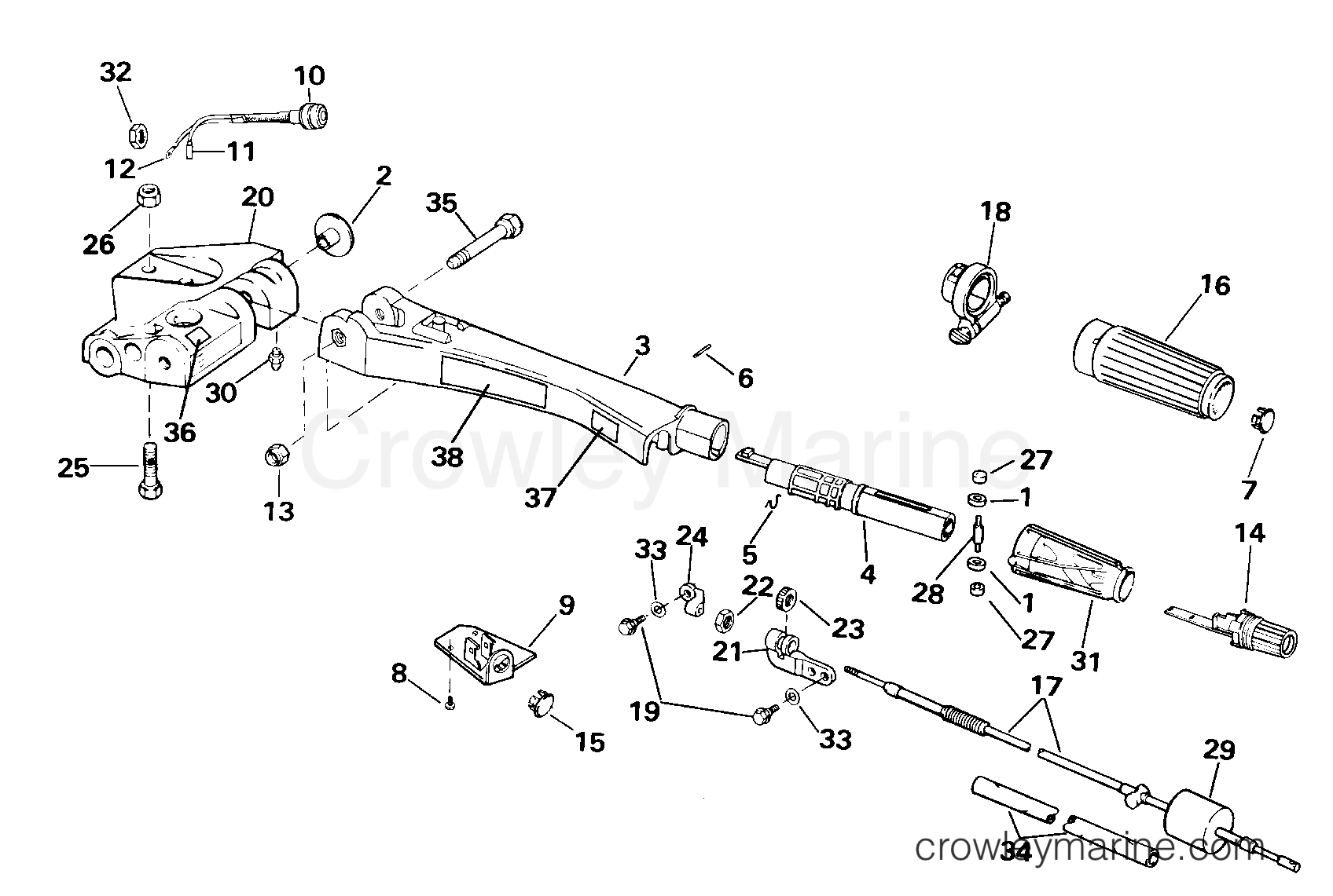 2000 Outboard 65 - E65WRYSSC - STEERING HANDLE