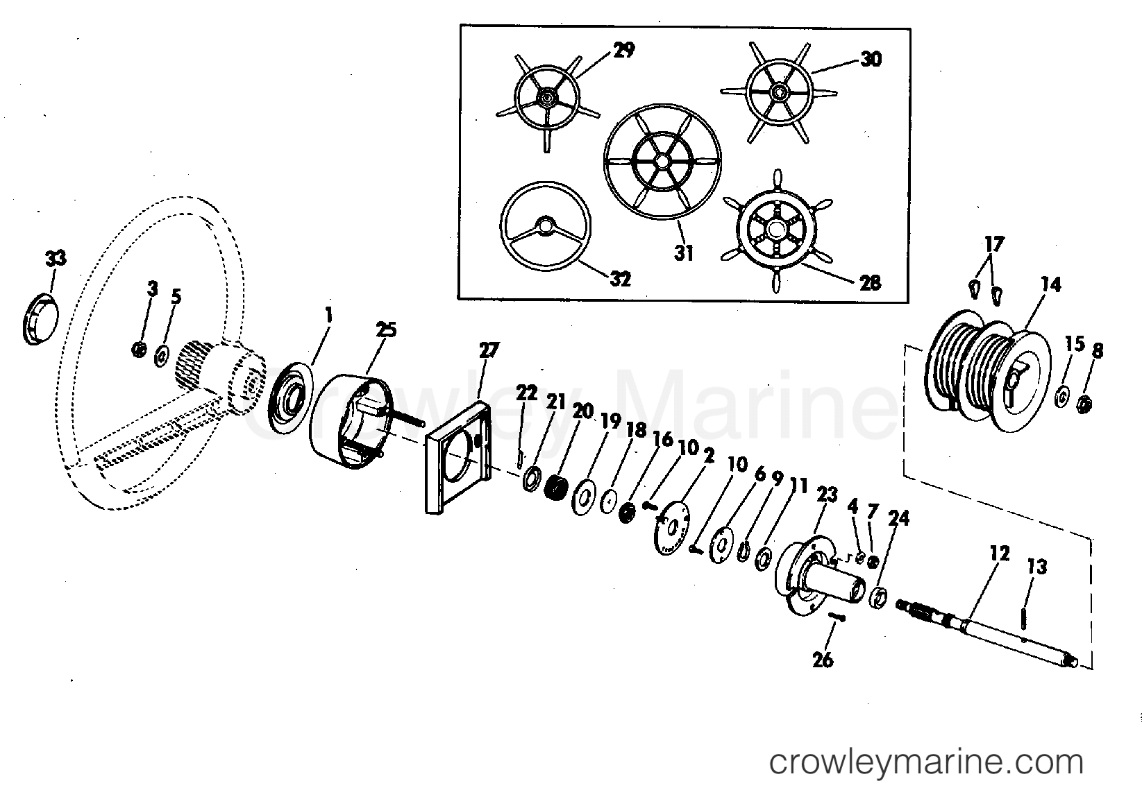 1973 Rigging Parts Accessories - Steering STEERING KIT-ROPE section