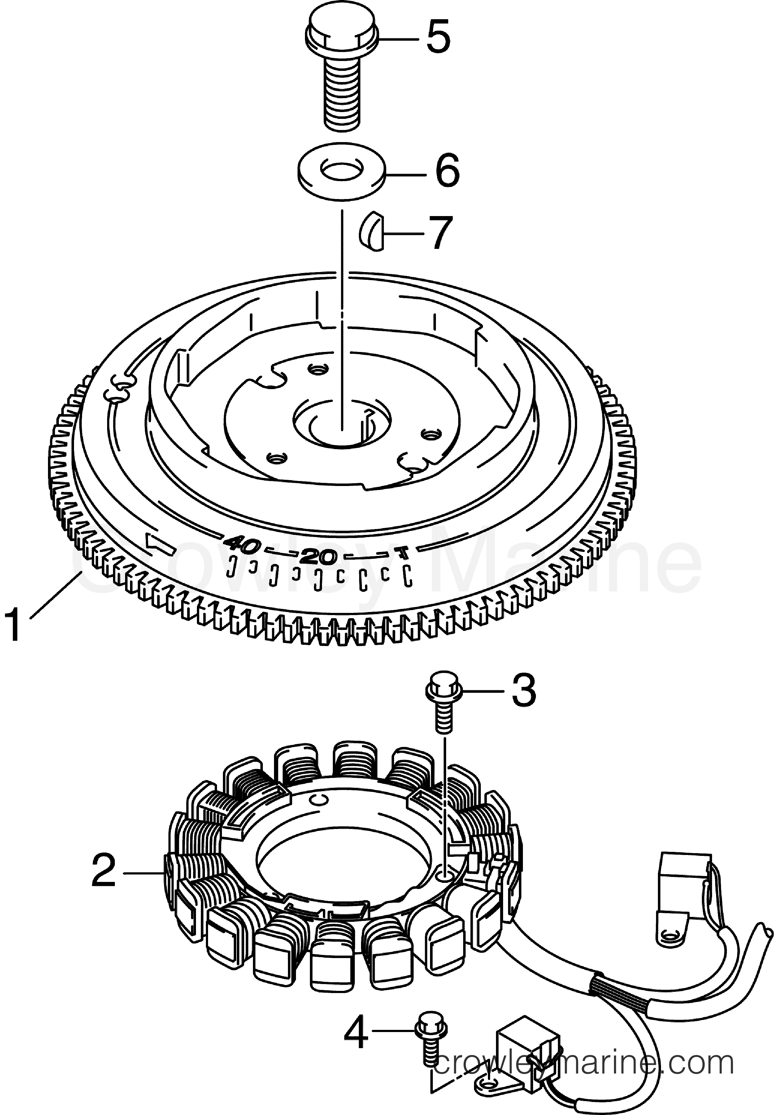 2006 Outboard 25 - J25E4SDC - FLYWHEEL & STATOR